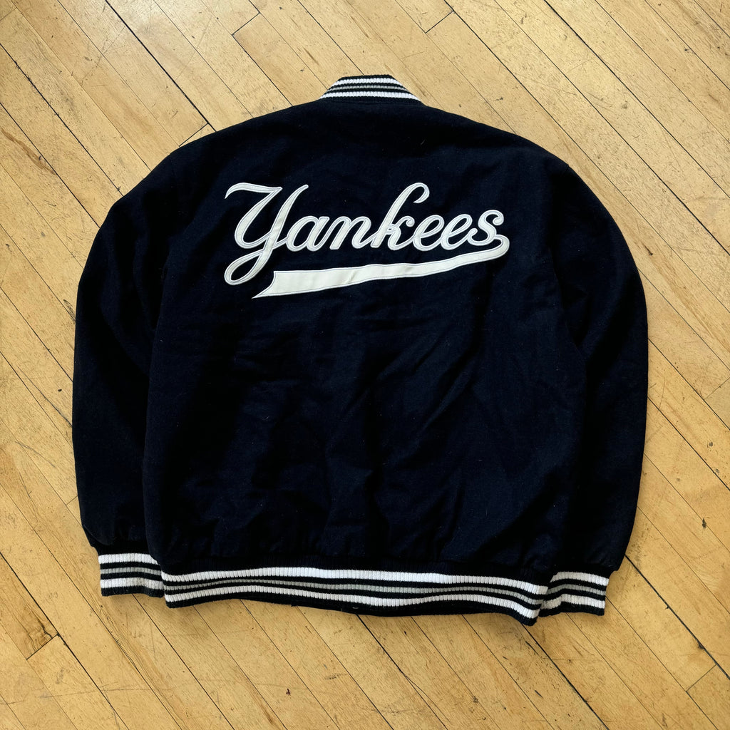Vintage Jeff Hamilton NY Yankees Reversible Bomber Jacket Sz XXL