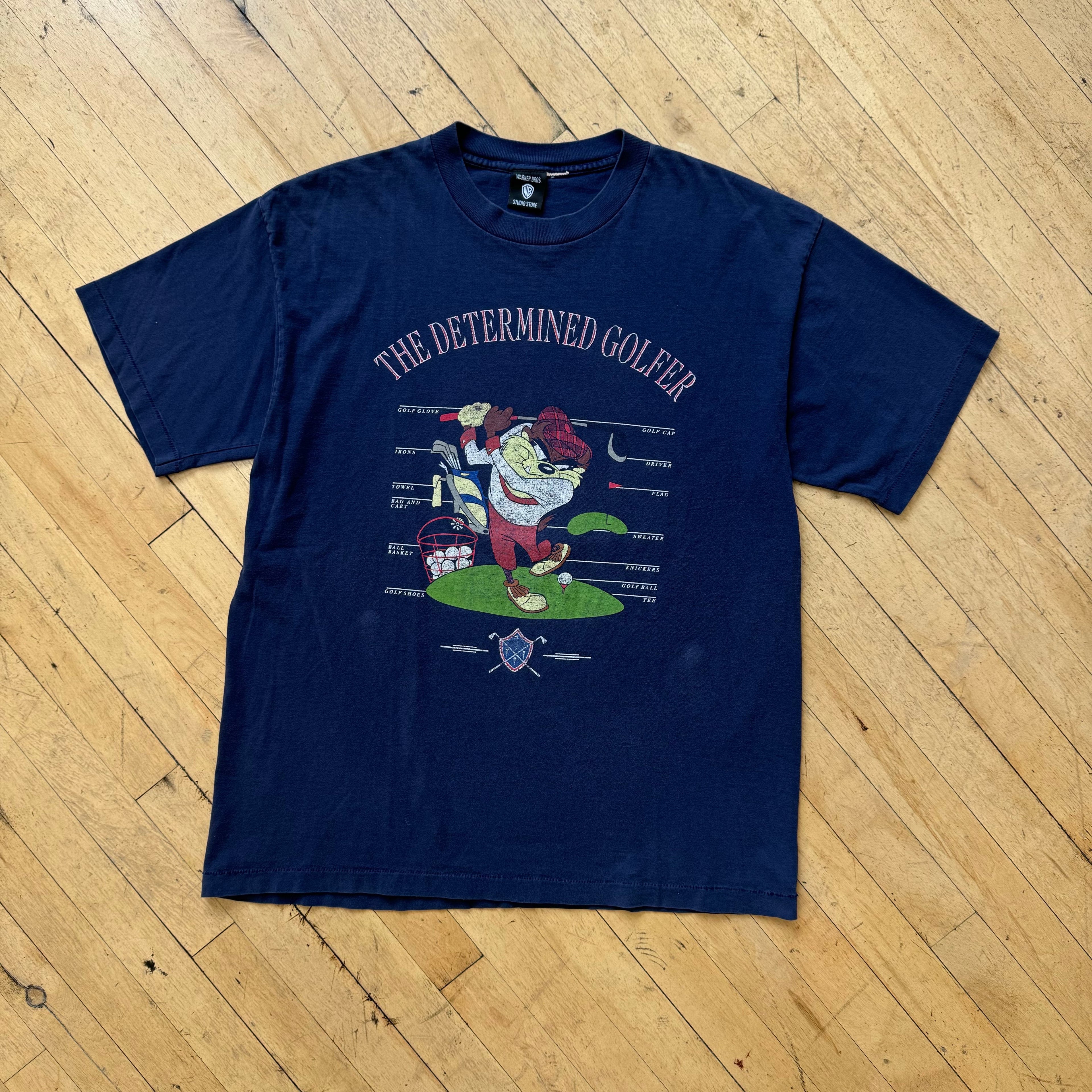 Vintage Determined Golfer Taz T-shirt Sz XL