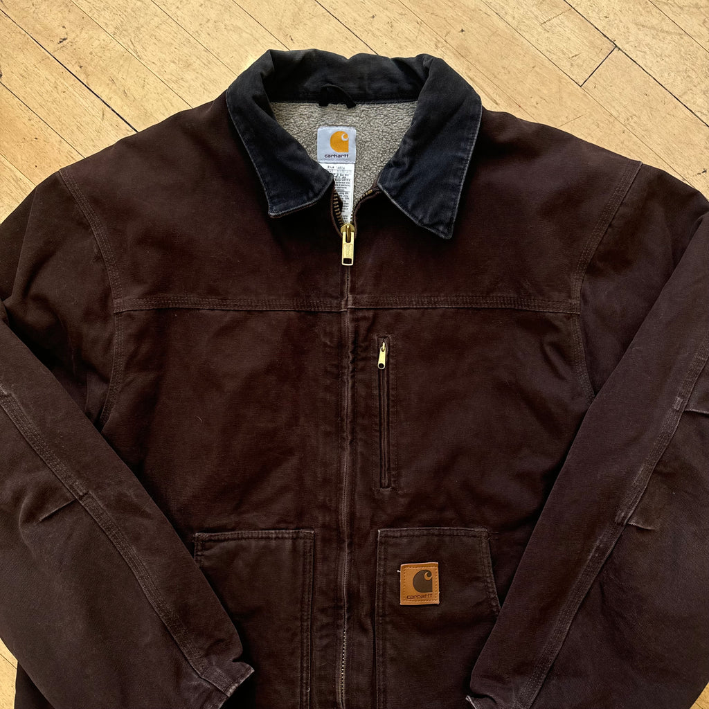Vintage Brown Carhartt Sherpa Lined Jacket Sz XXL