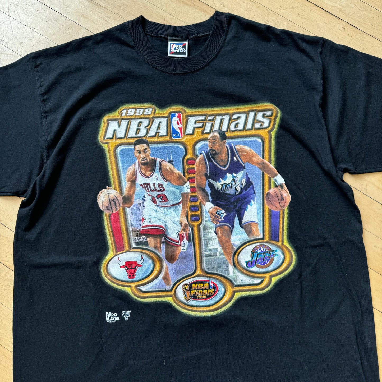 Vintage Pro Player NBA Finals ‘98 Bulls Vs. Jazz T-shirt Sz XL