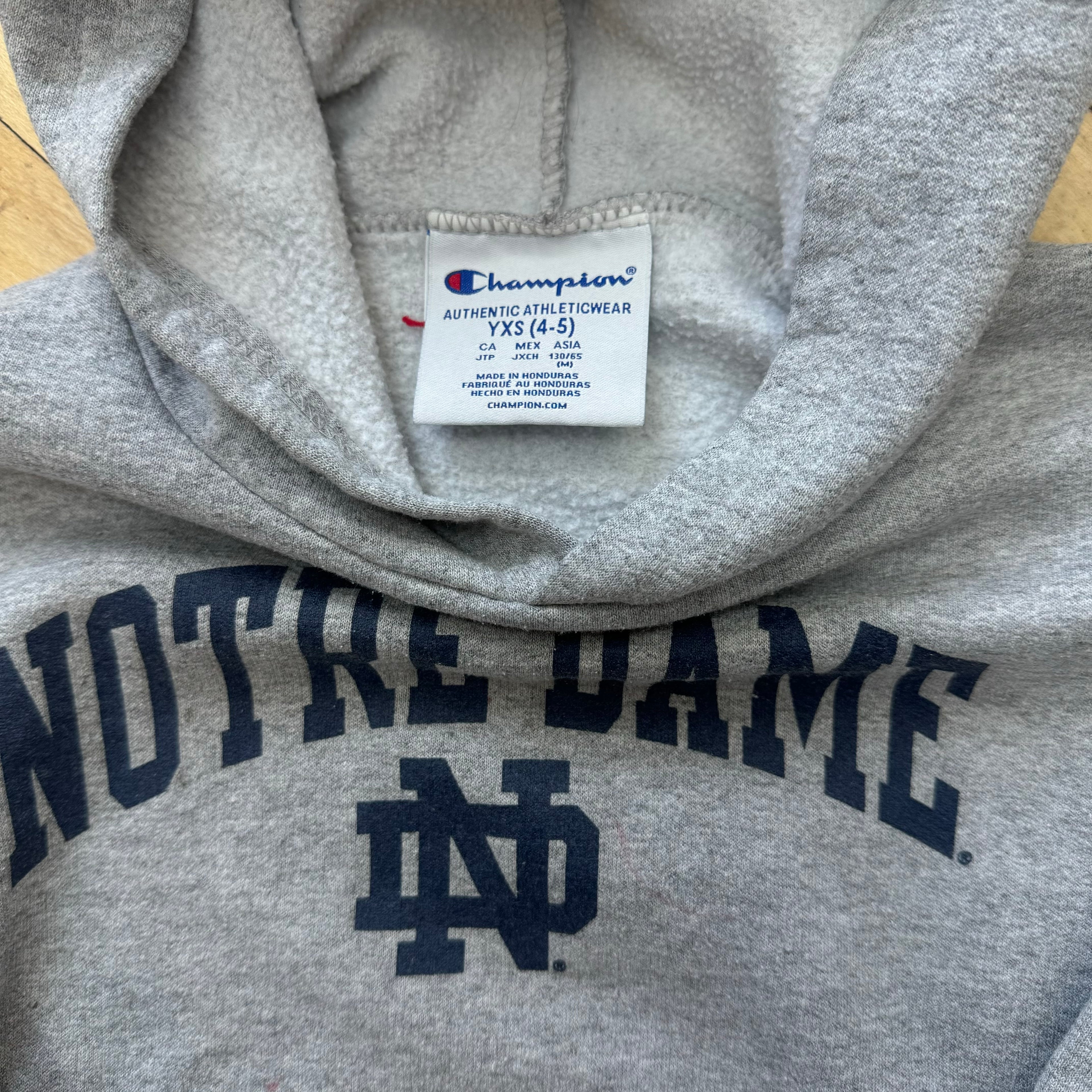 Vintage Champion Notre Dame Hoodie Sz 4-5