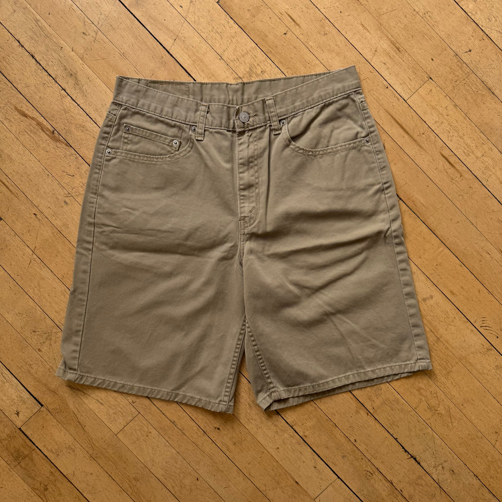 Vintage Levi 550 Khaki Denim Jean Shorts Sz 34