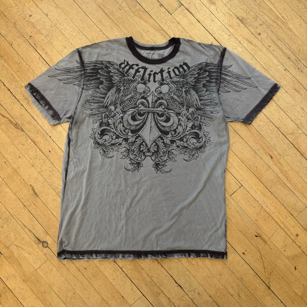 Y2K Affliction Skulls T-shirt Sz XL