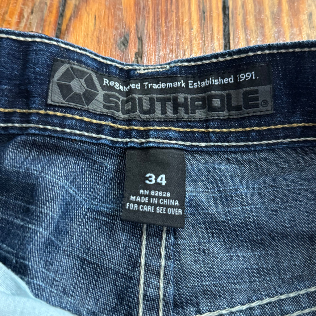 Y2K South Pole Denim Jean Shorts Sz 34