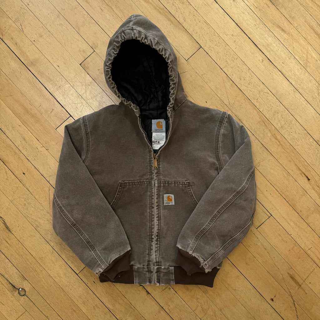 Vintage Faded Carhartt Hooded Jacket Sz YTH M