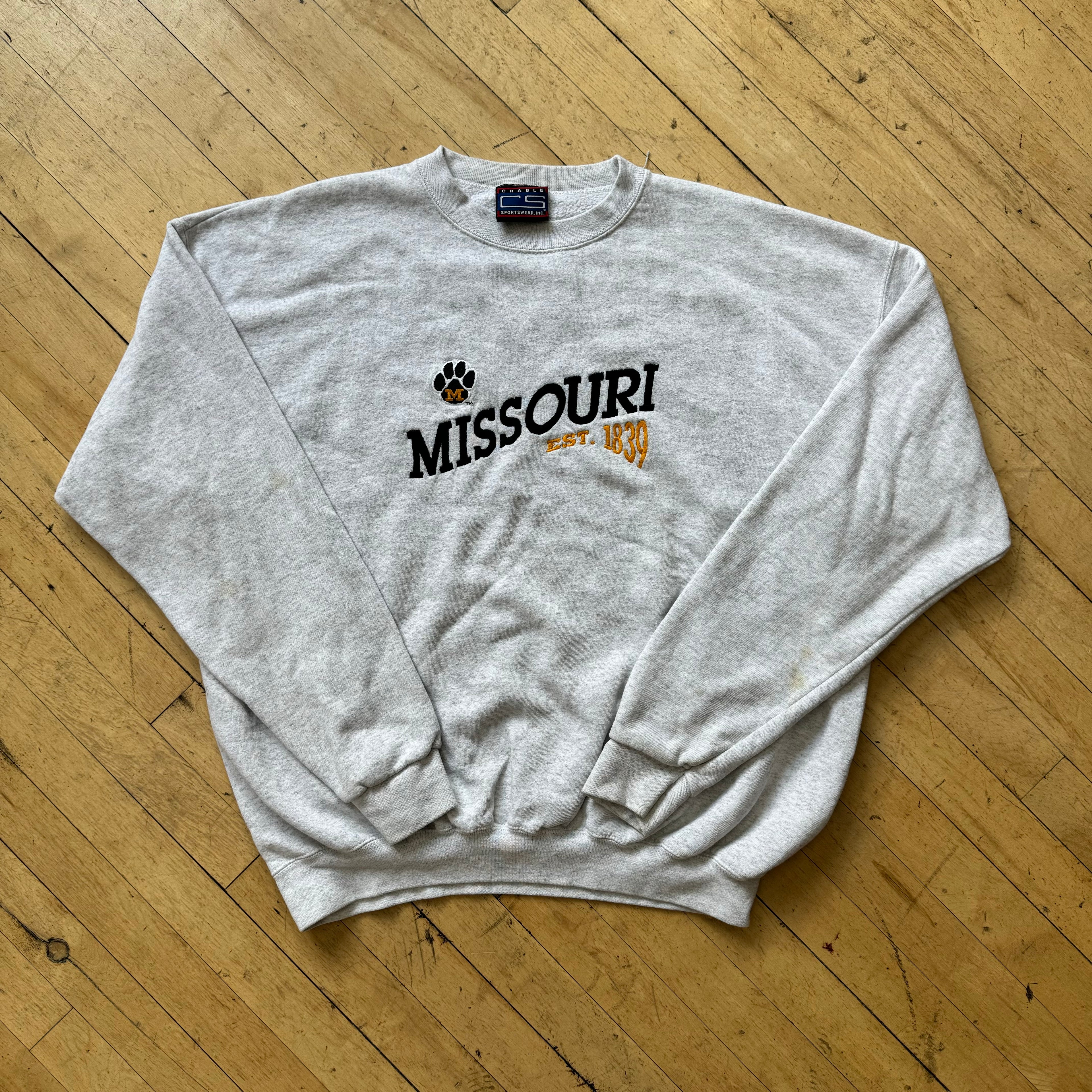 Vintage Missouri SpellOut CrewNeck Sz XL