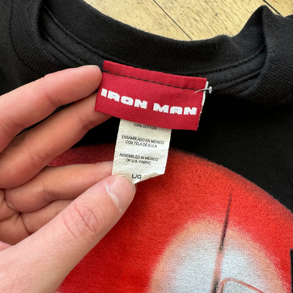 Y2K Iron Man Big Face T-shirt Sz M
