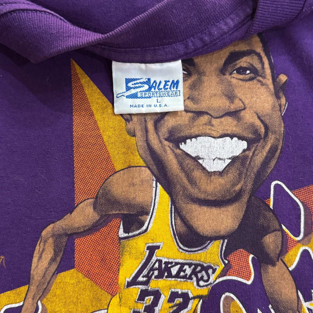 Vintage Salem Las Angels Lakers Magic Johnson Charter T-shirt Sz L
