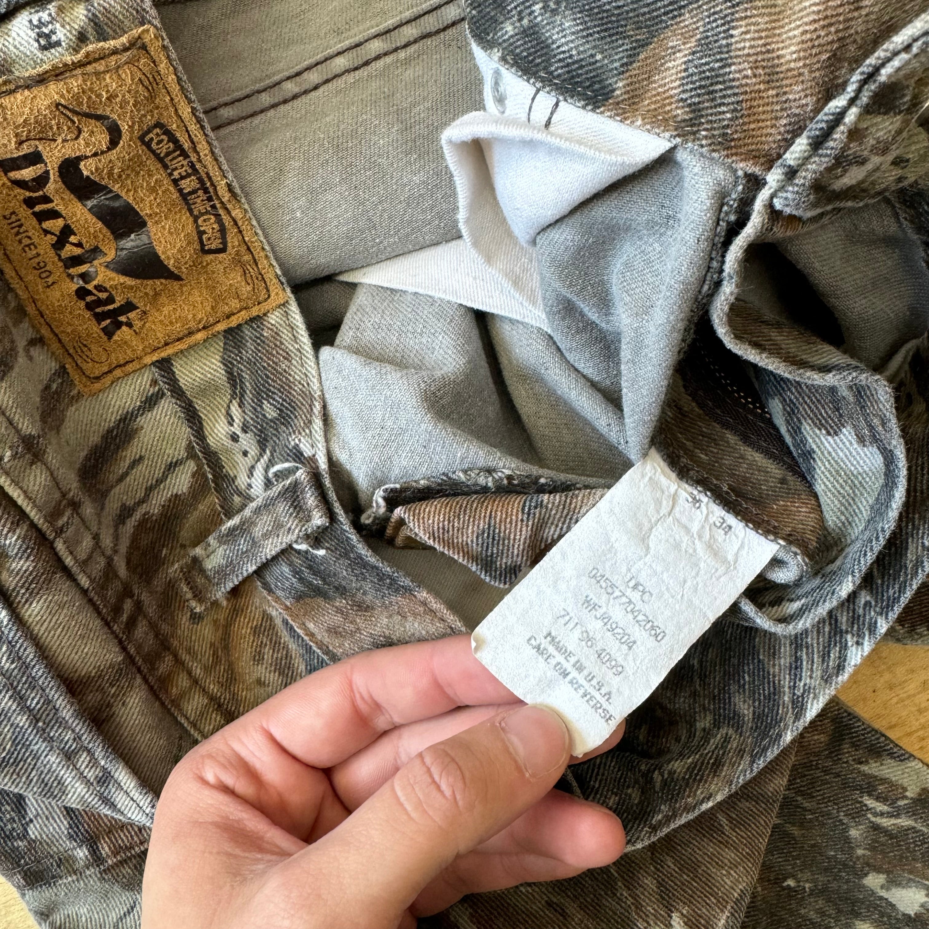 Vintage Camo Durbak Denim Jeans Sz 36x34