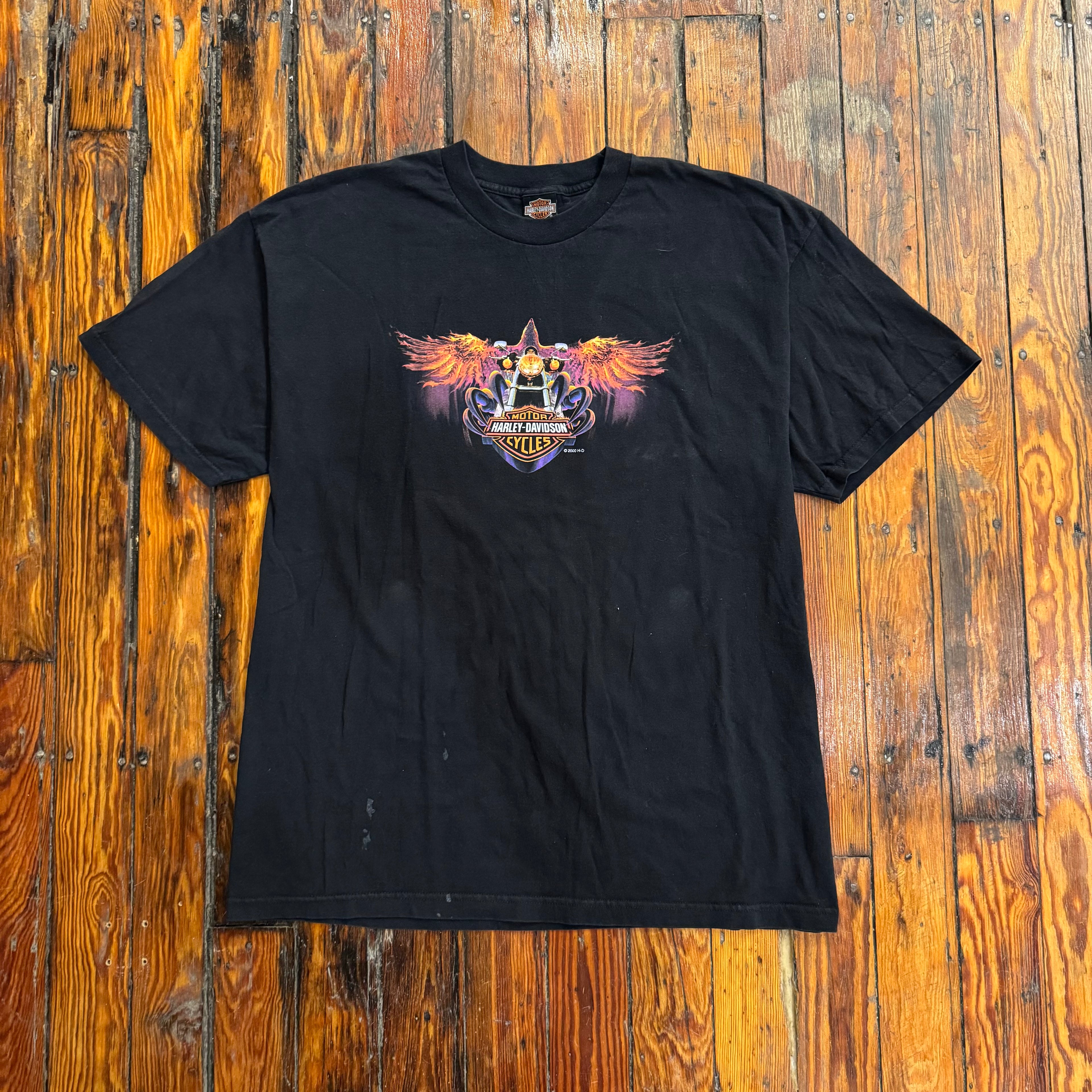 Vintage Harley Davidson Flame Bike T-shirt Sz XXL