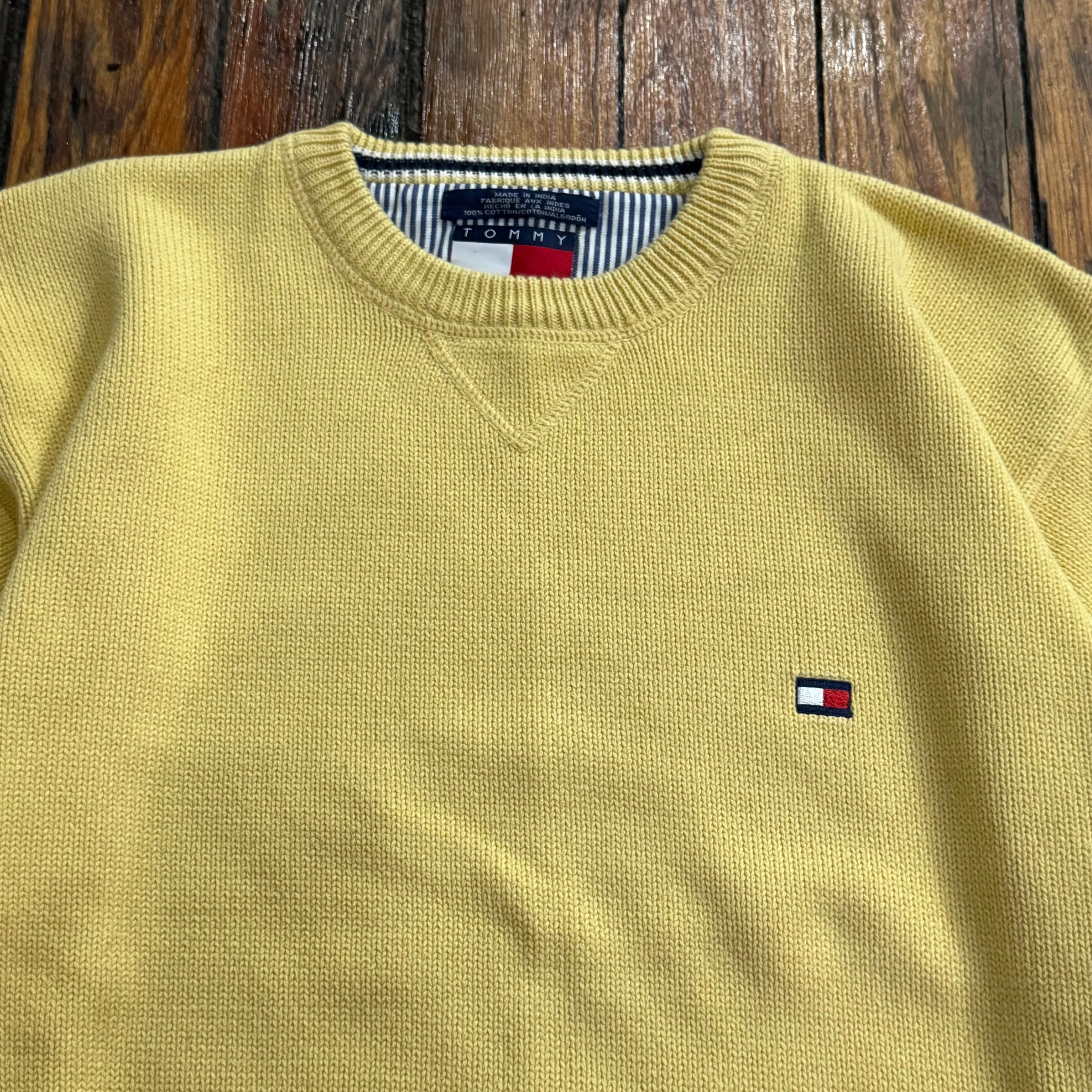 Vintage Yellow Tommy Hilfiger Knit Sweater Sz L