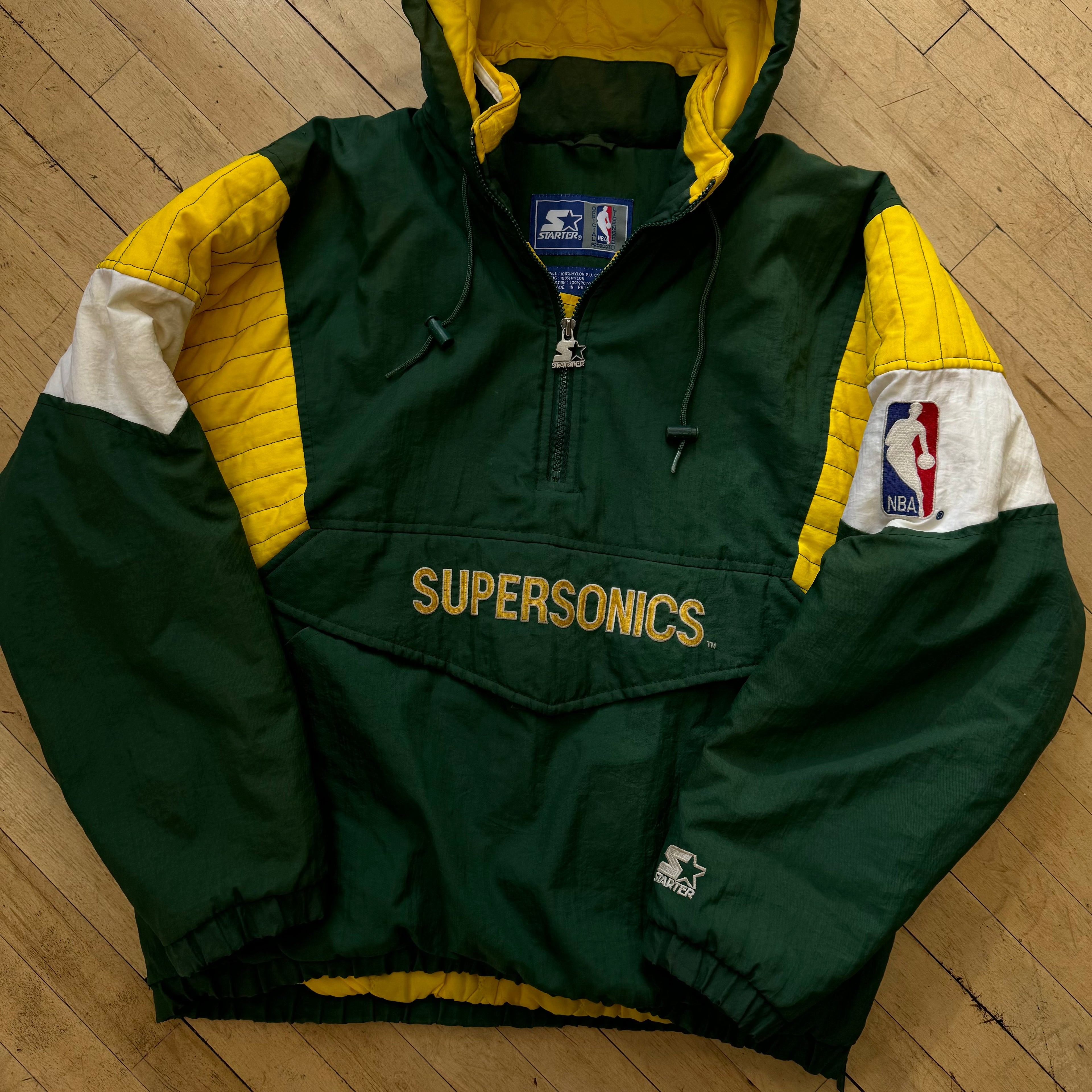 Vintage Starter NBA Seatlle SuperSonics Puffer Jacket Sz L