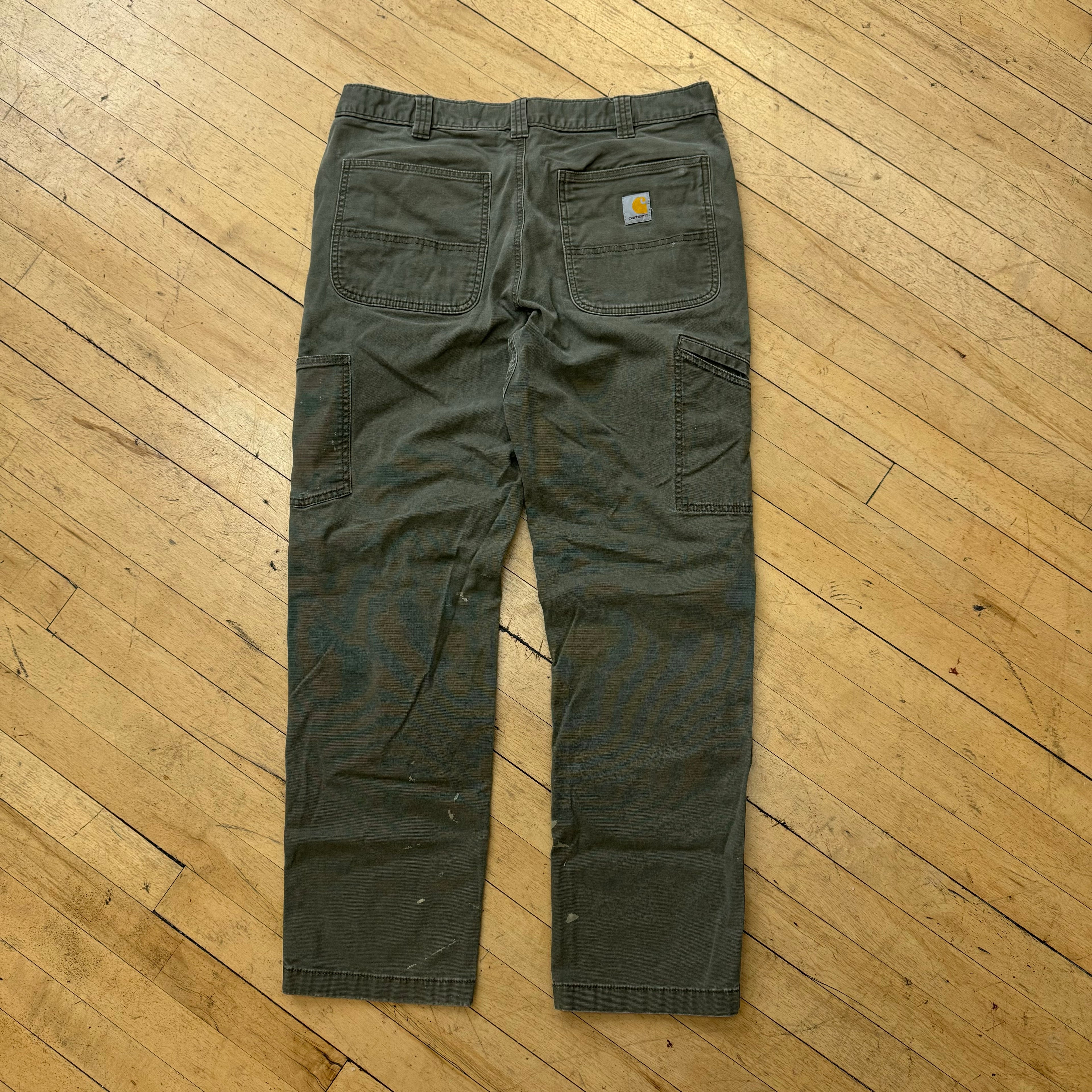Y2K Olive Carhartt Kahki Double Knee Sz 36x32