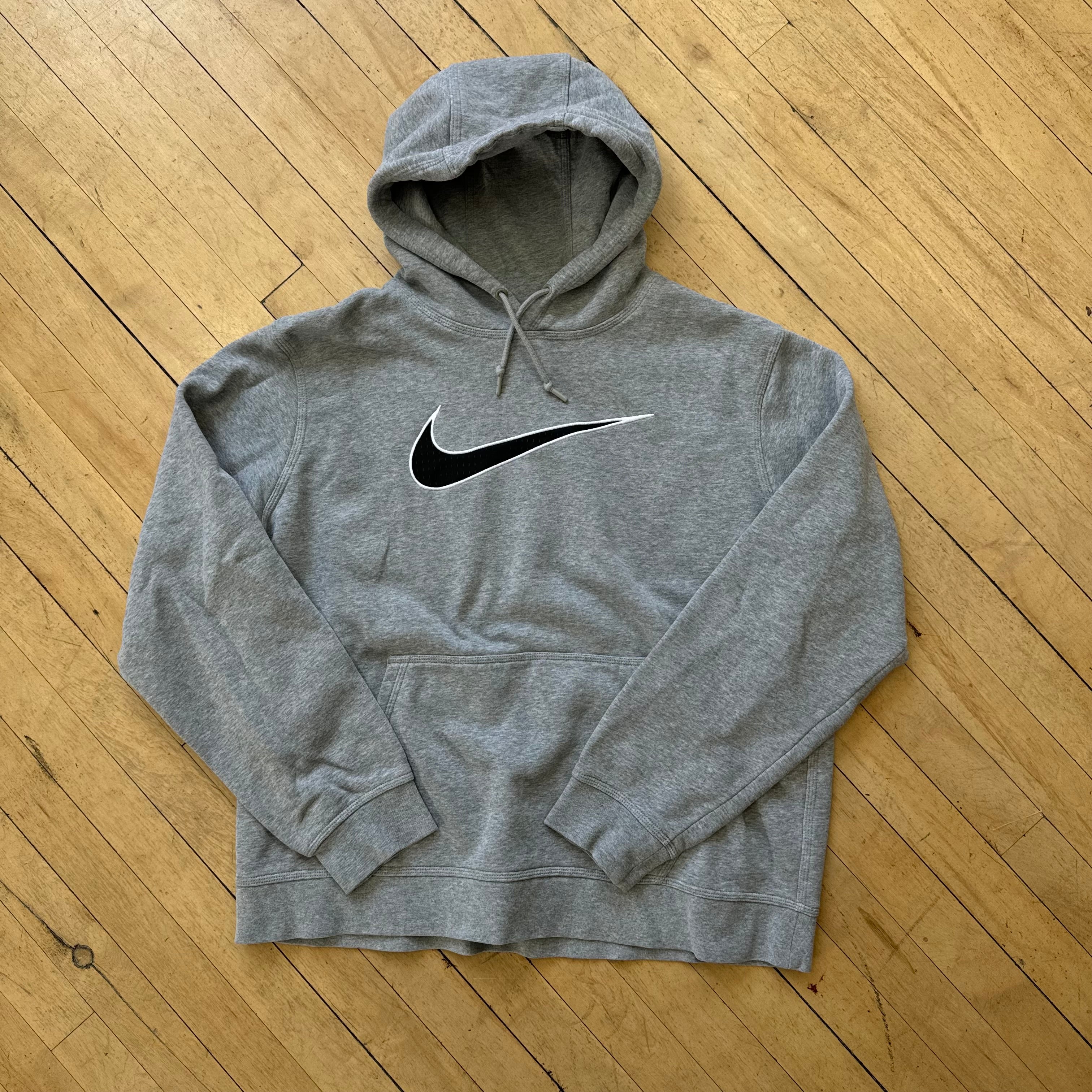 Y2K Nike Big Swoosh Hoodie Sz L