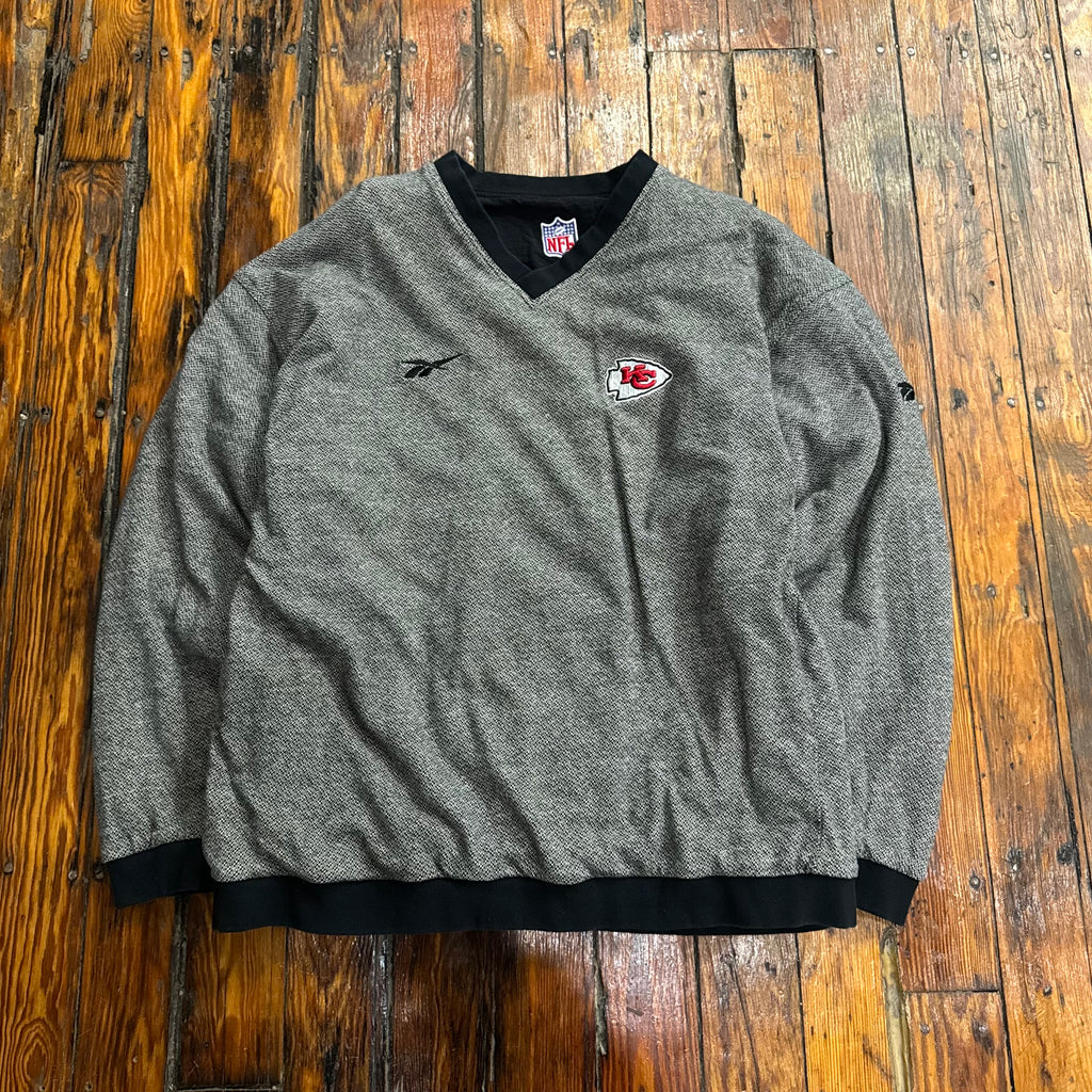 Vintage Reebok Kansas City Chiefs Reversible Pullover Jacket Sz L
