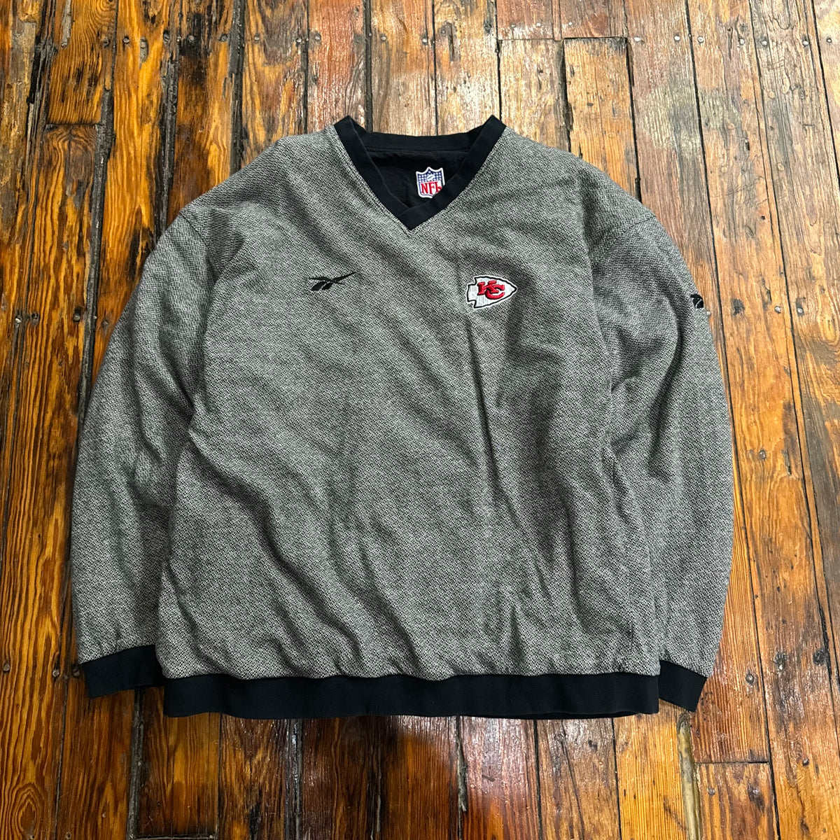 Vintage Reebok Kansas City Chiefs Reversible Pullover Jacket Sz L