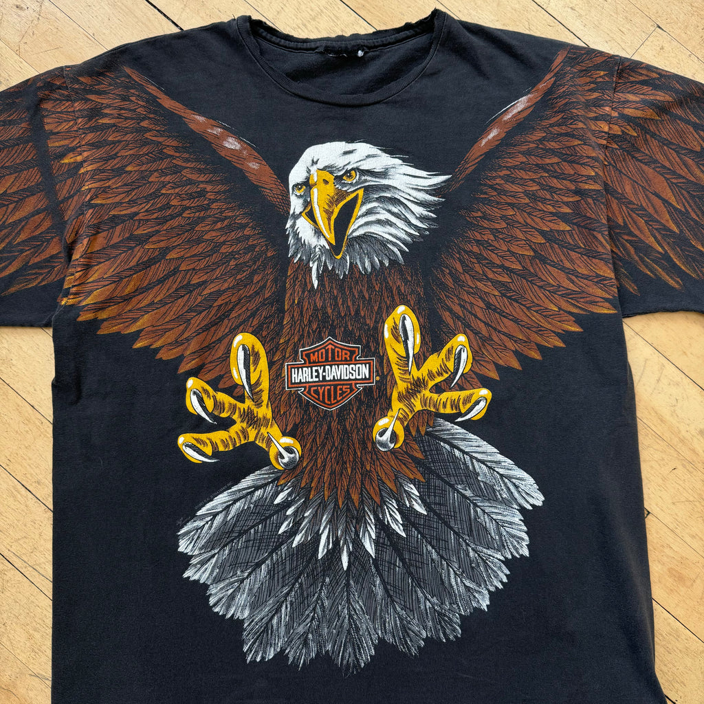 Vintage Harley-Davidson AOP Bald Eagle T-shirt Sz L