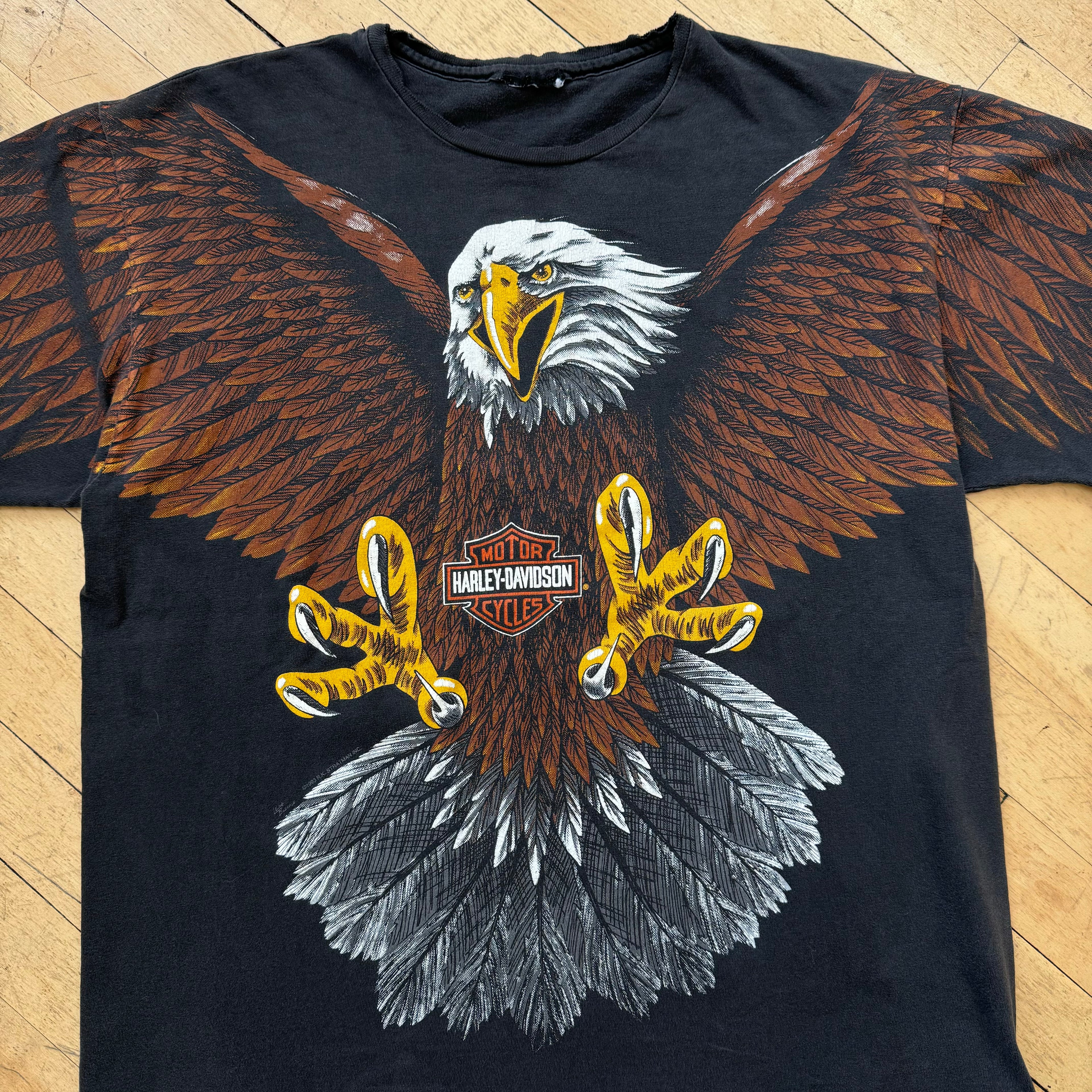 Vintage Harley-Davidson AOP Bald Eagle T-shirt Sz L