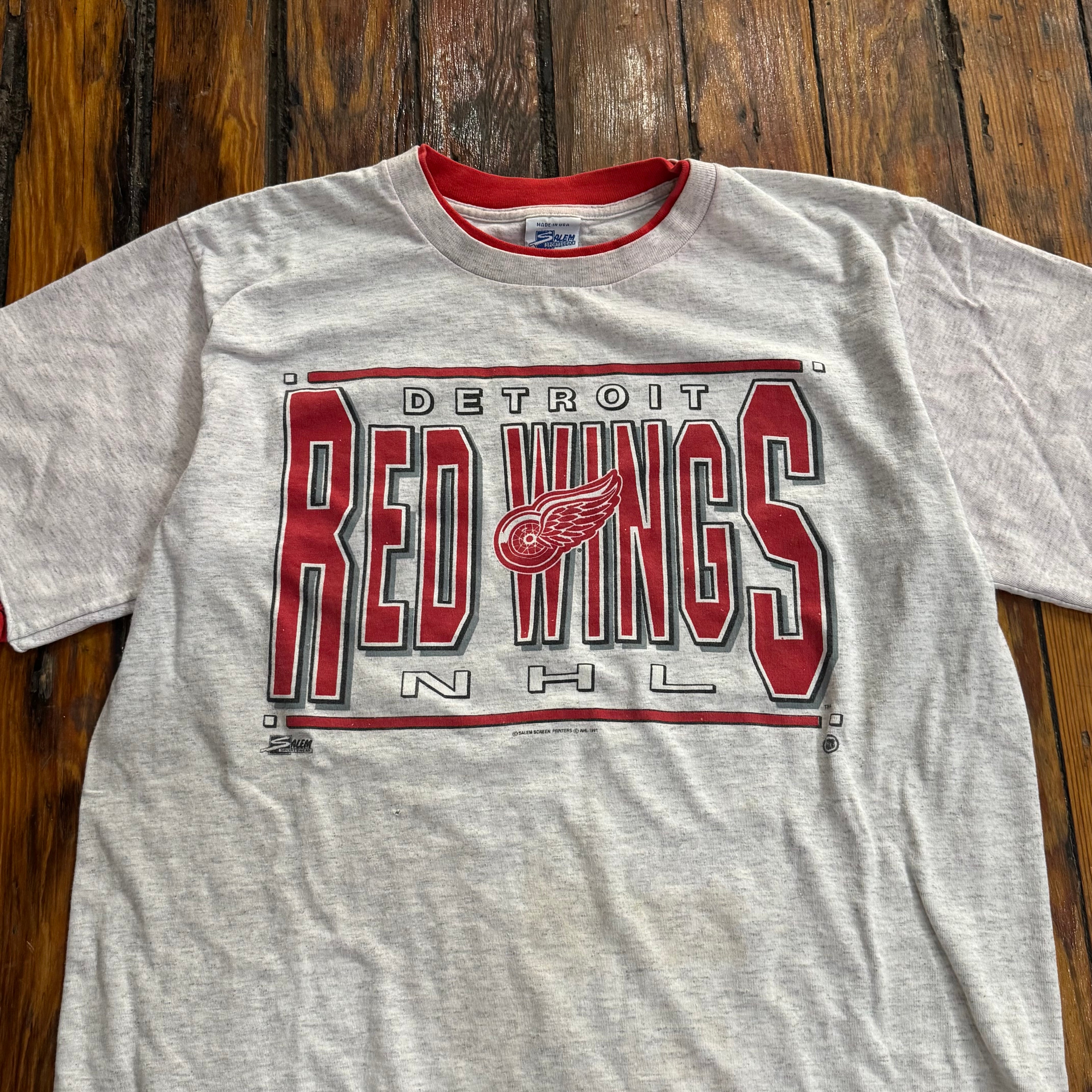 Vintage Detroit Red Wings Salem T-shirt Sz L