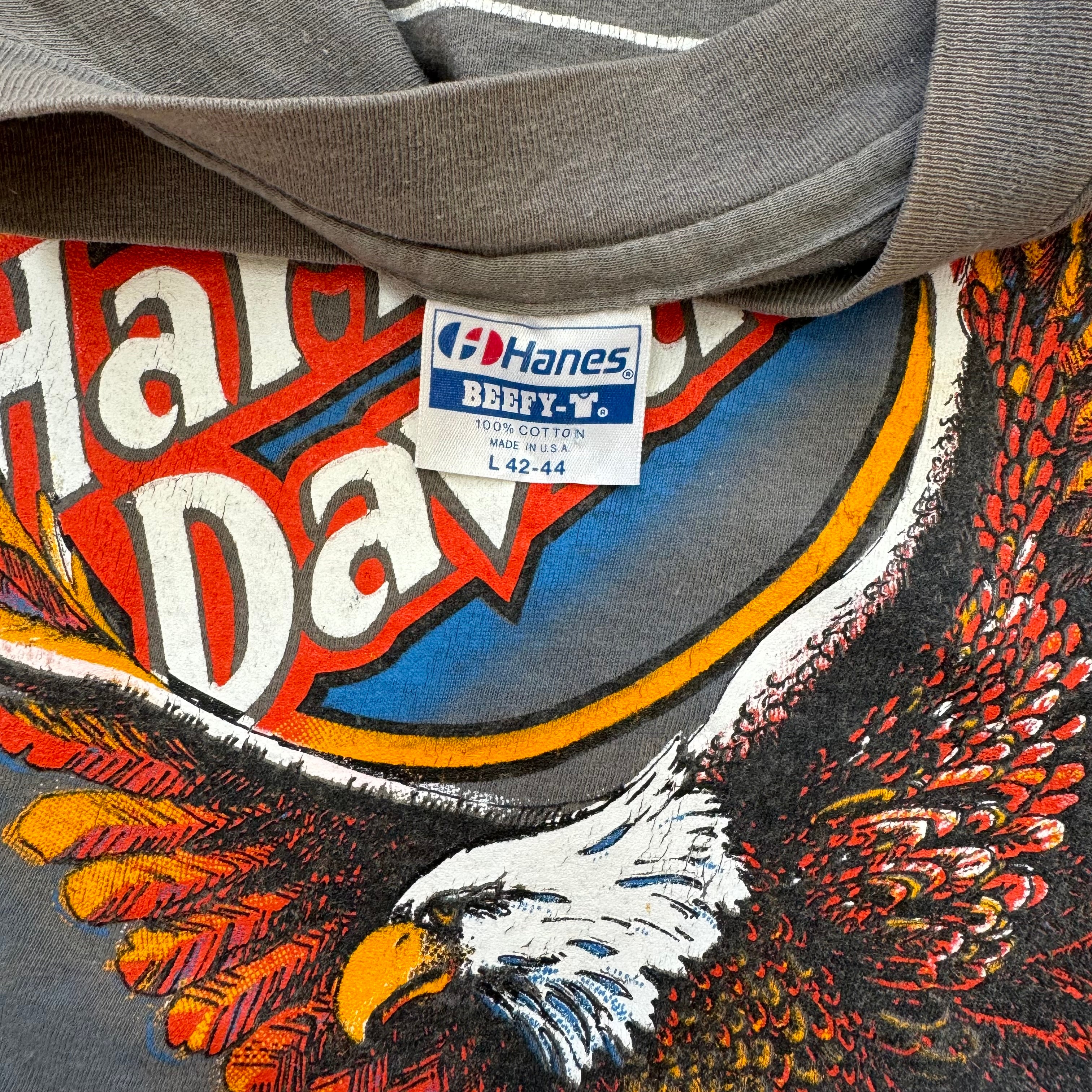 Vintage Harley Davidson Faded Motorcycle T-Shirt Sz L