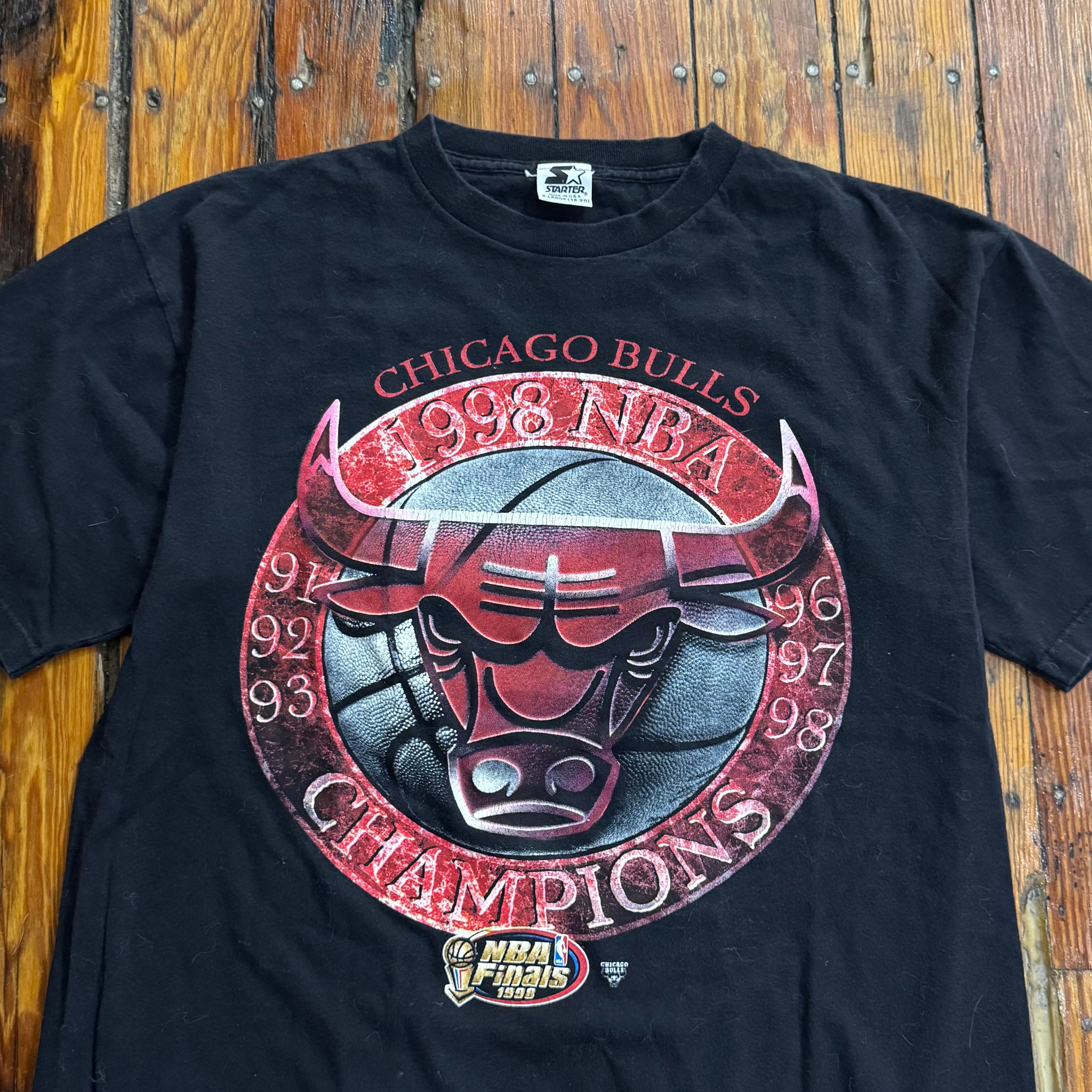 Vintage Starter Chicago Bulls Champions T-shirt Sz L