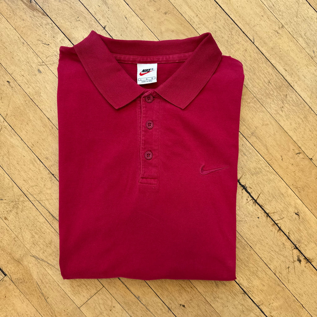 Vintage Nike Maroon Golf Polo T-shirt Sz L