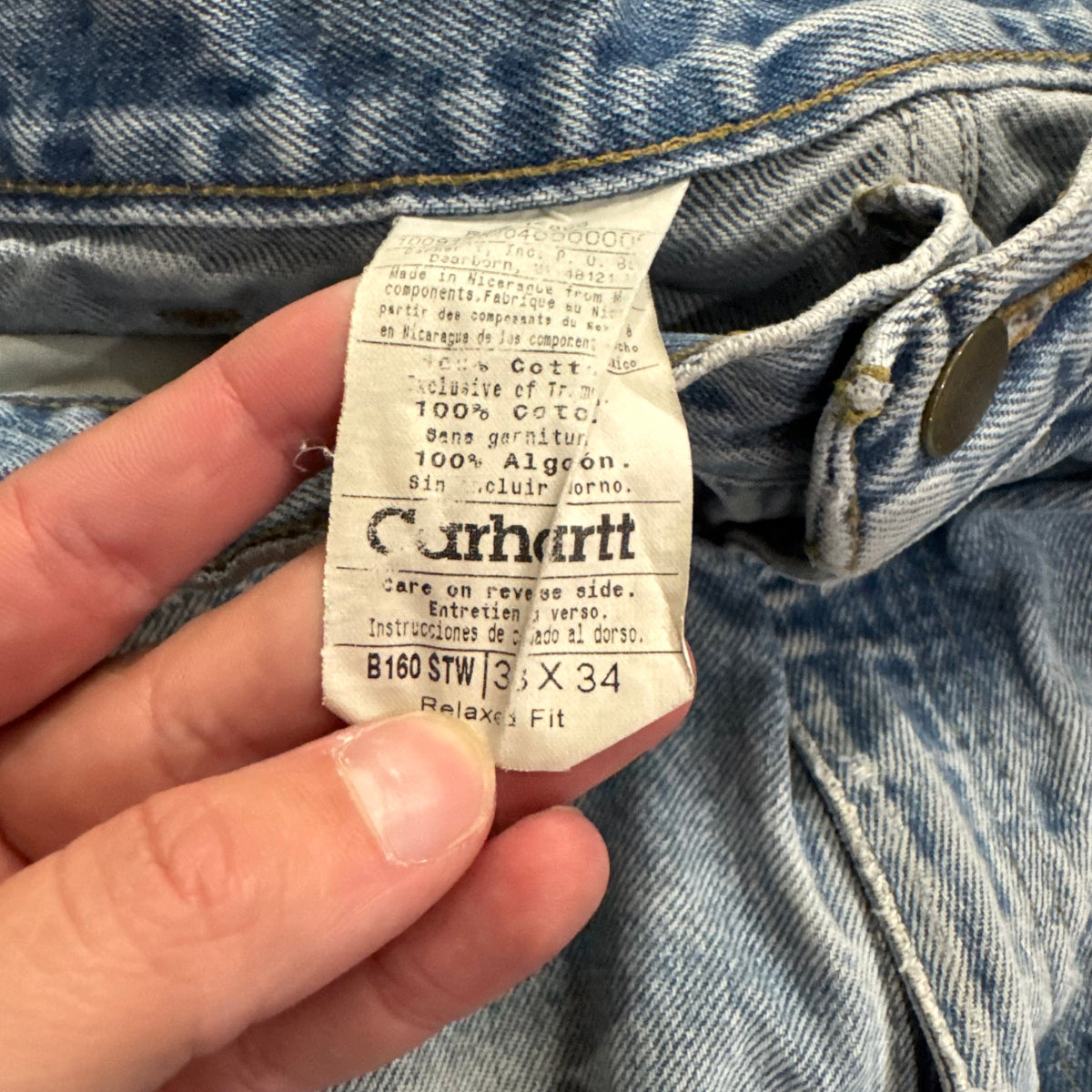 Vintage Carhartt Denim Jeans Sz 33x34