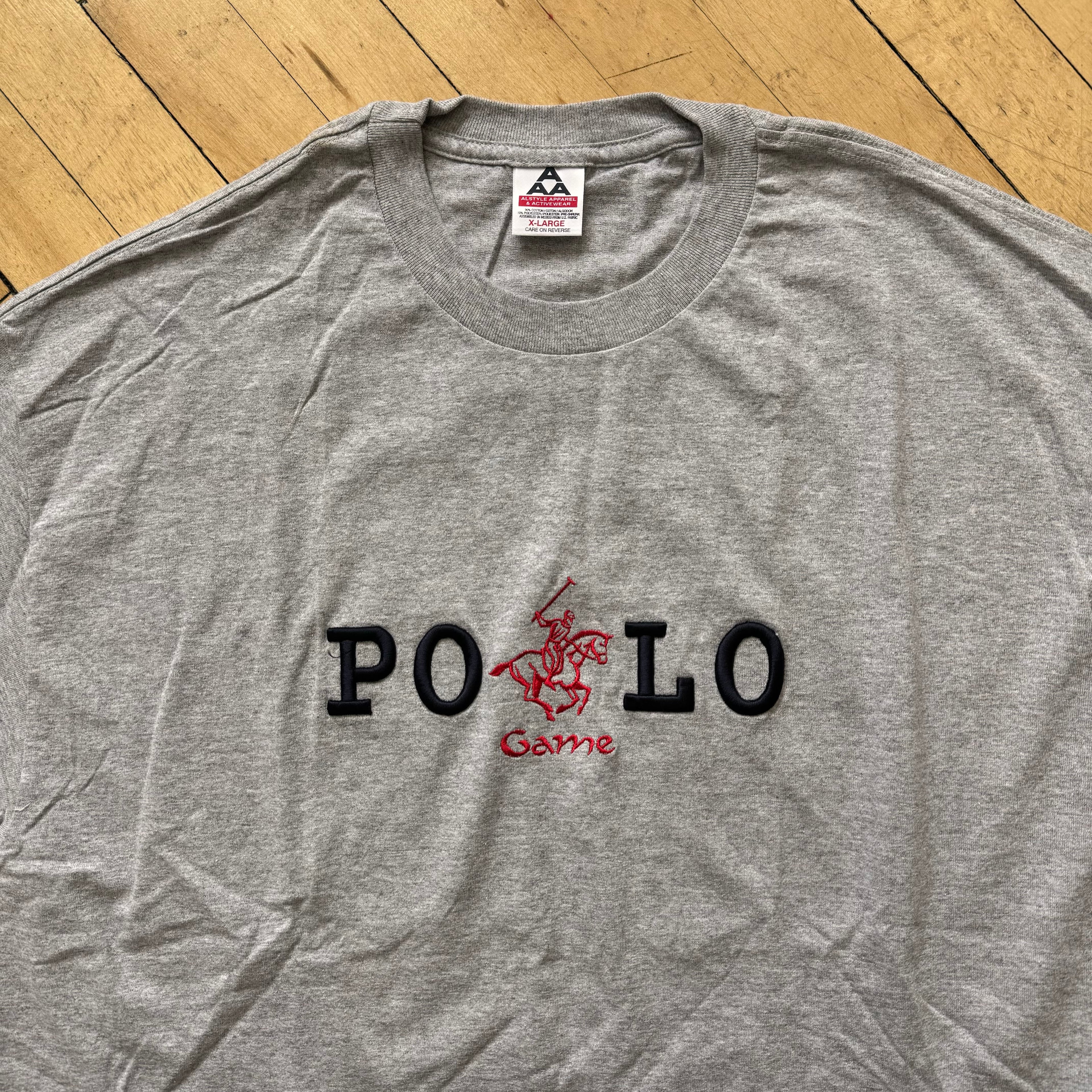 Vintage Embroidered Polo Game T-shirt Sz XL