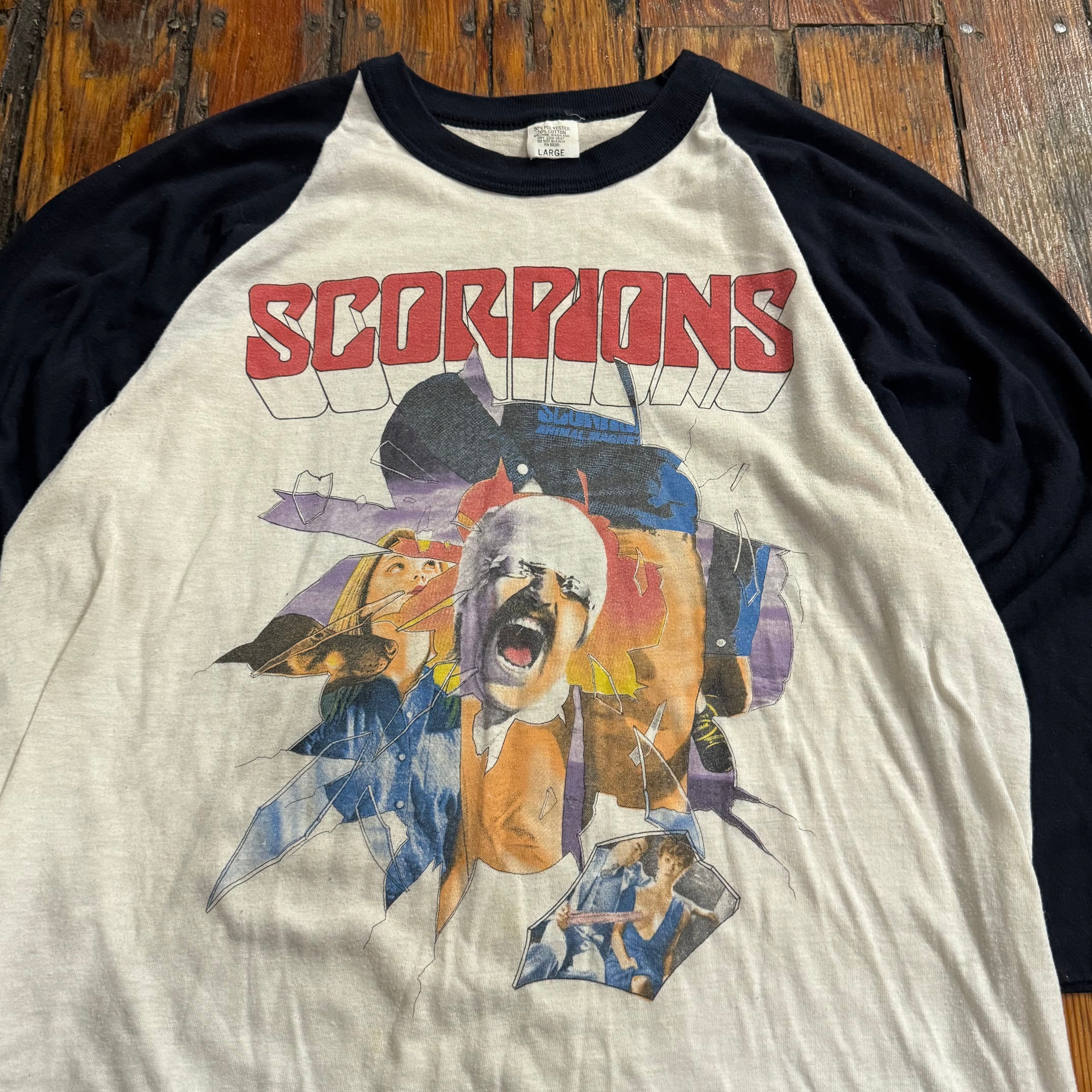 Vintage Scorpions Raglan Band T-shirt Sz L