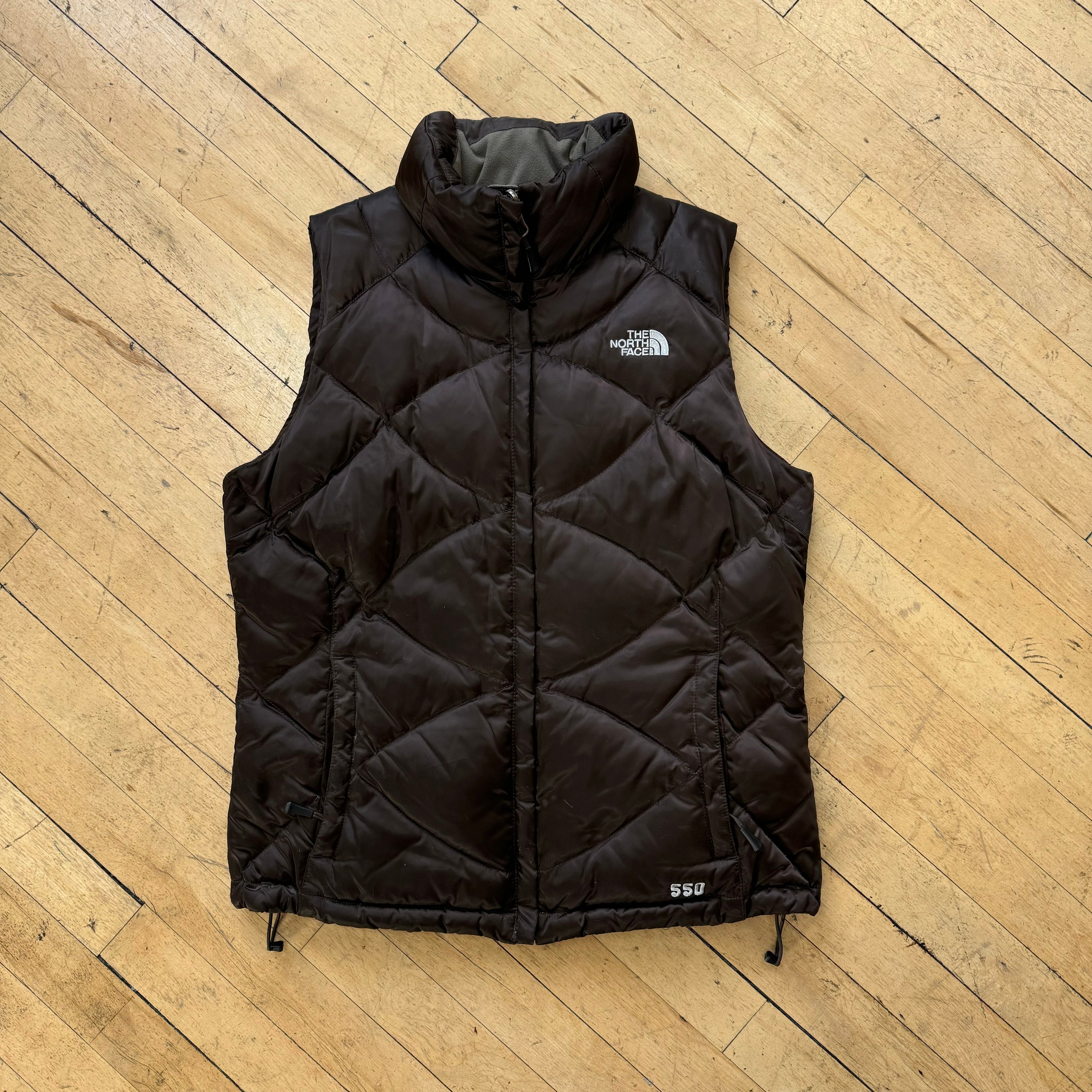 Vintage Brown North Face 550 Puffer Vest Sz M