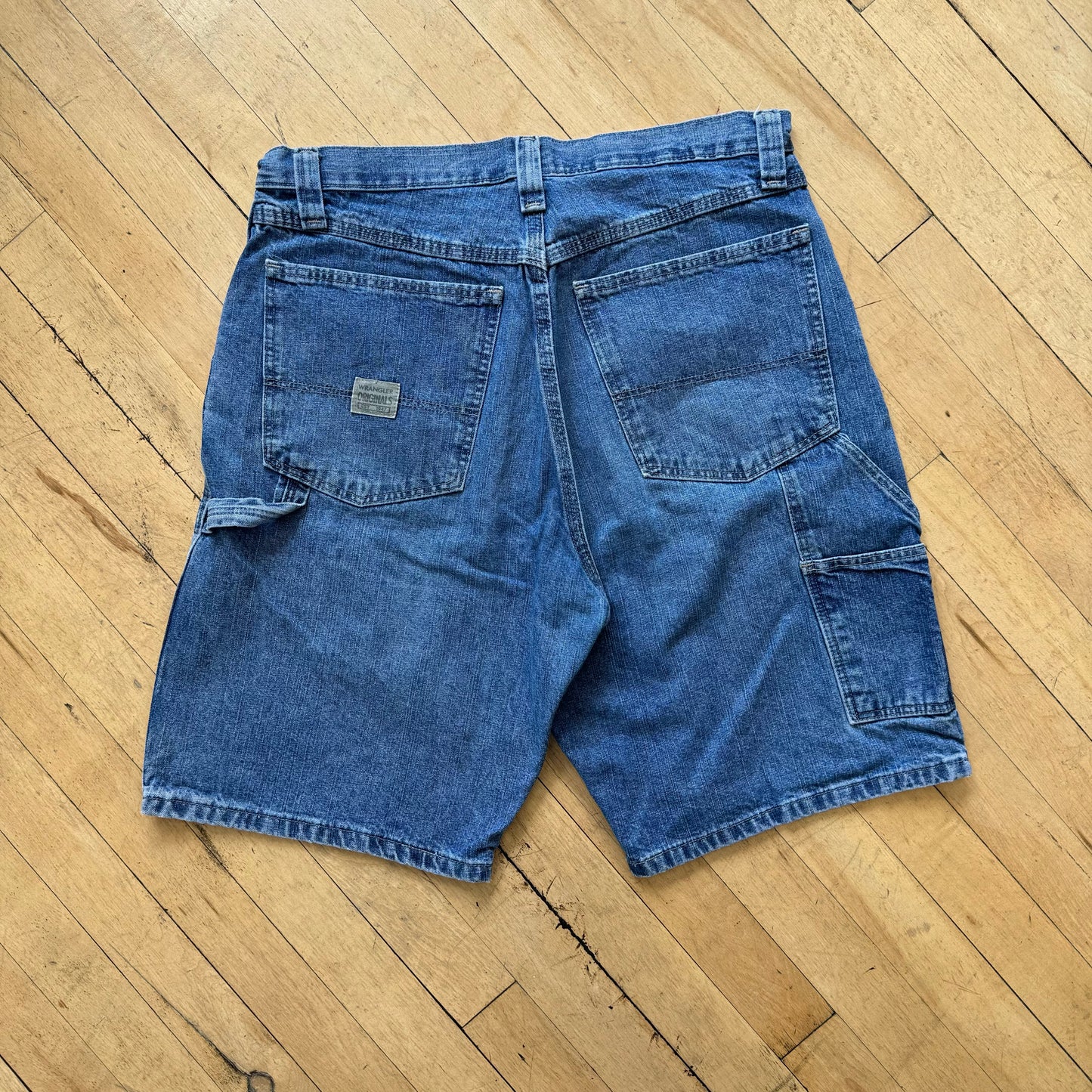 Vintage Wrangler Cargo Denim Jean Shorts Sz 32