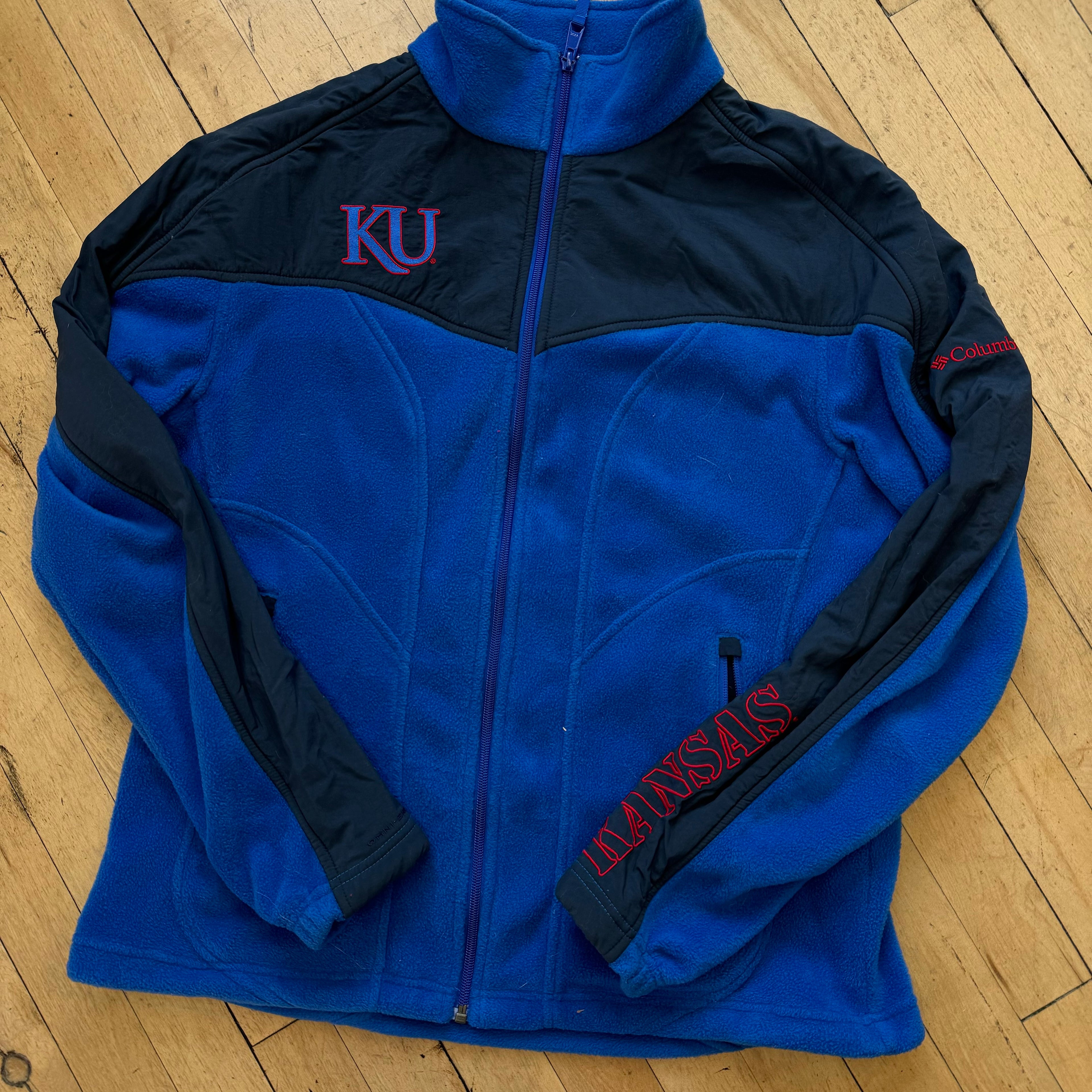 Y2K Columbia KU Fleece Jacket Sz S