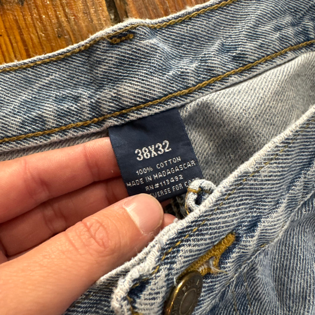 Vintage Light Wash Denim Jeans Sz 38x32