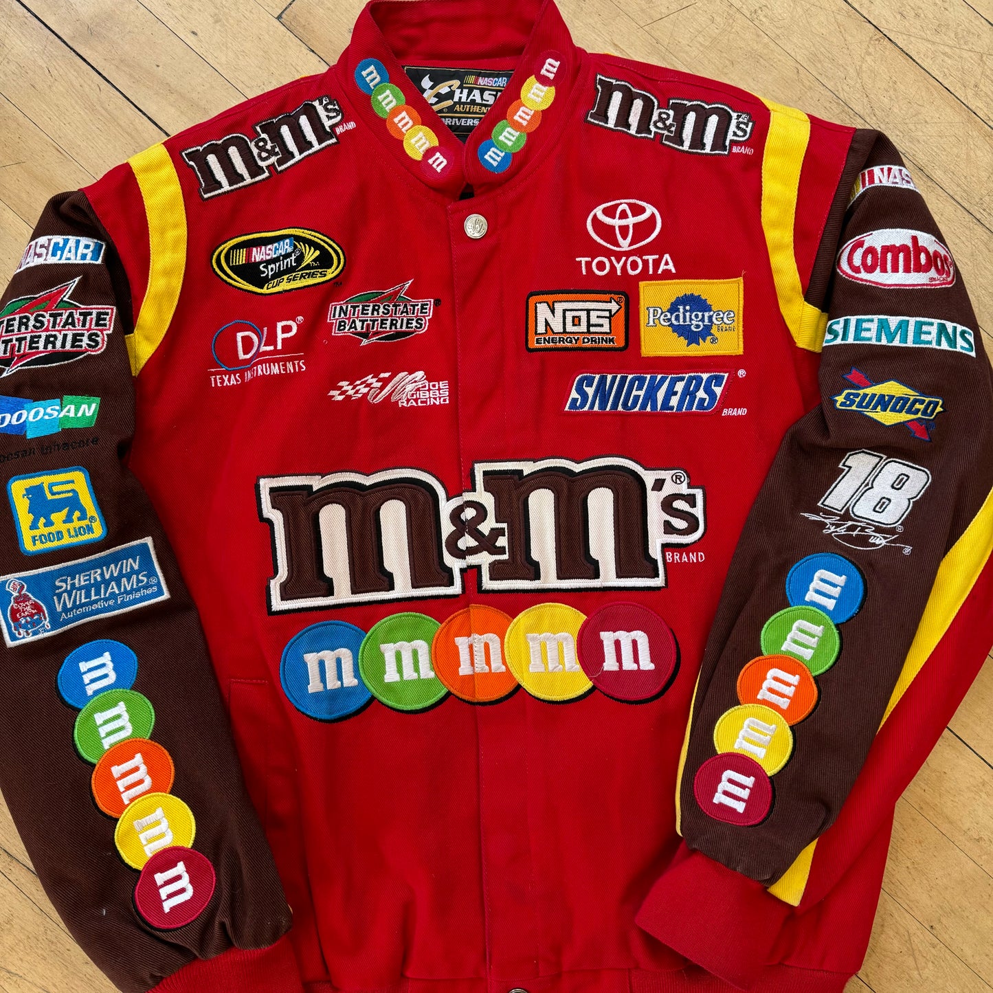 Vintage Kyle Busch Nascar M & M Patch Jacket Sz M