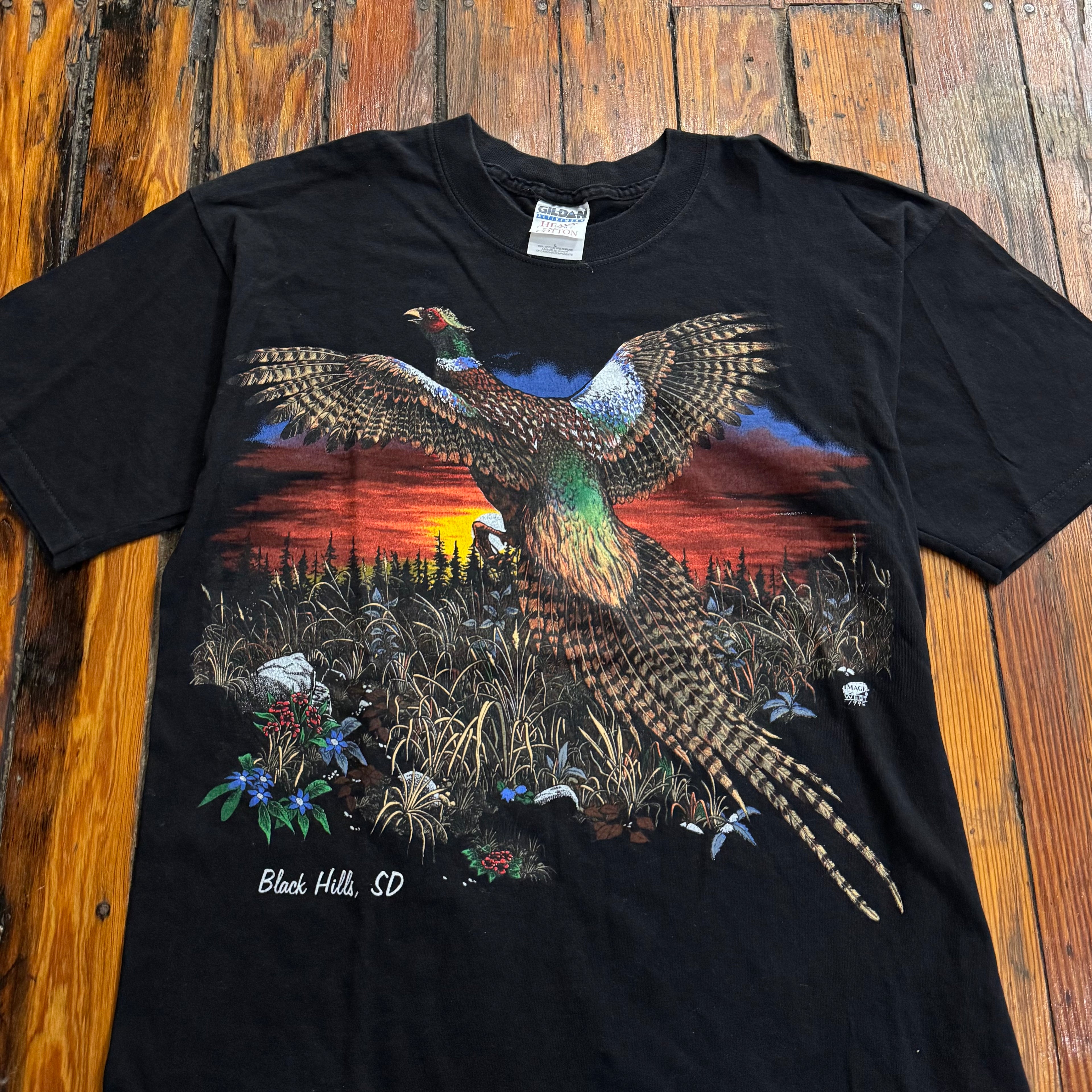 Vintage South Dakota Black Hills Pheasant T-shirt Sz L