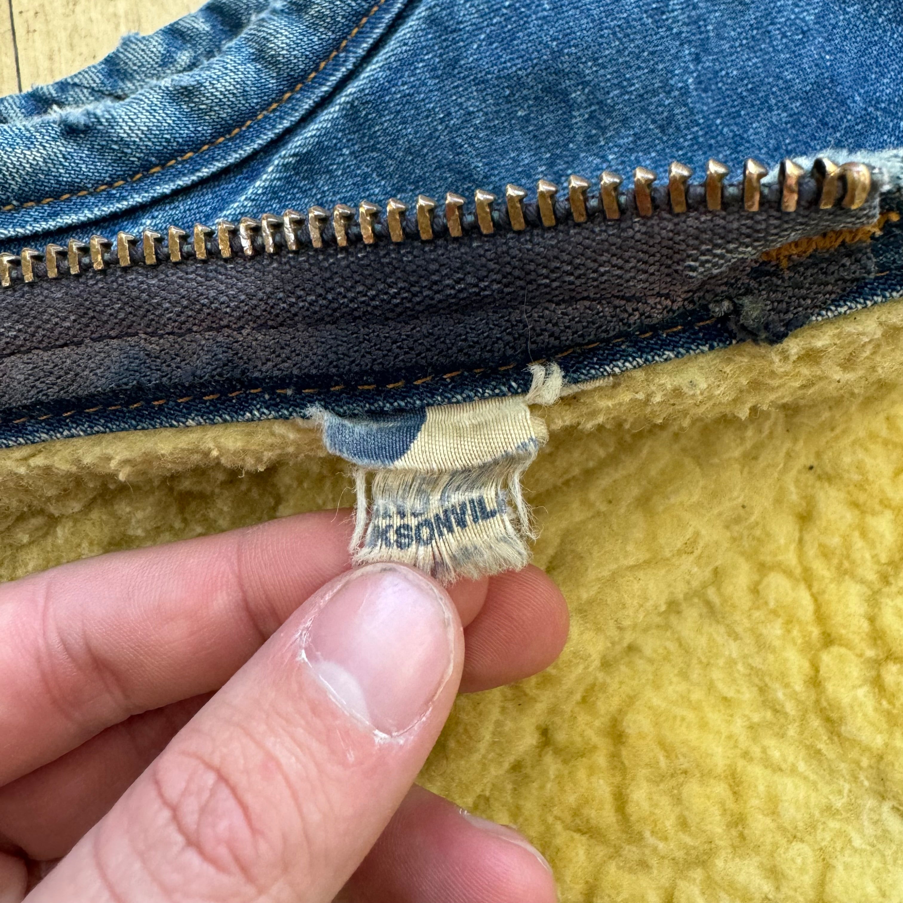 Vintage 70’s Sherpa Lined Denim Vest Sz L