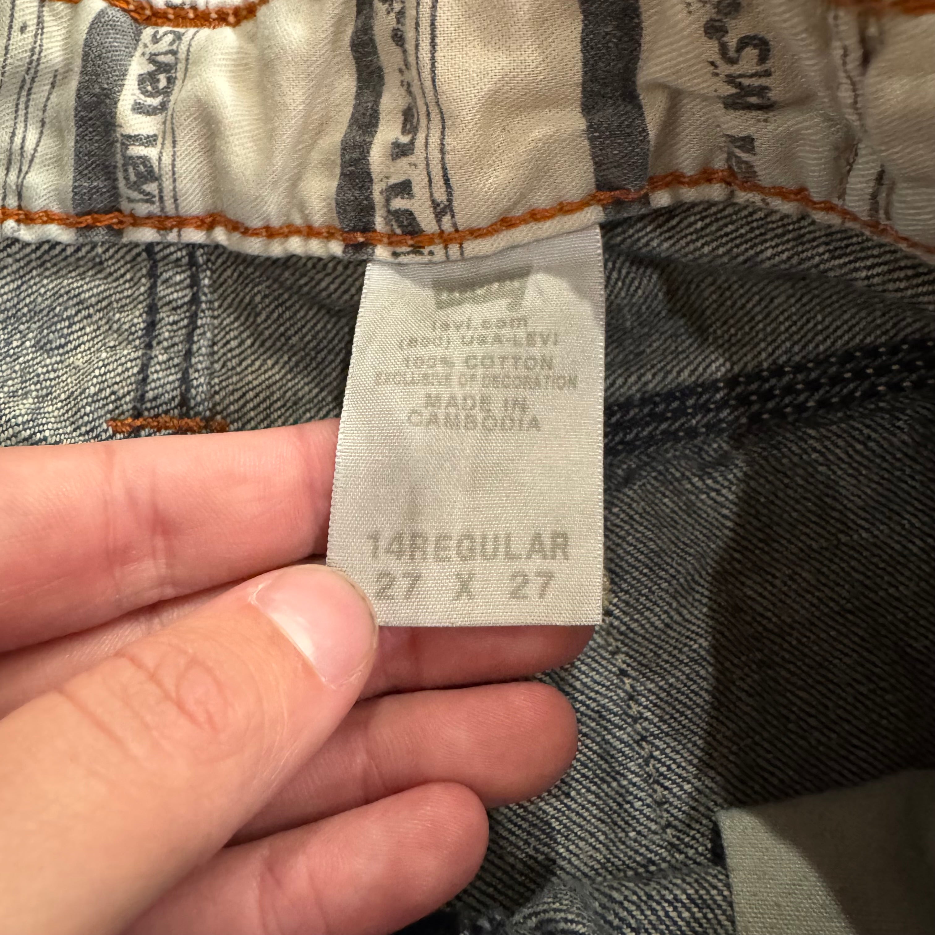 Vintage Levi Cargo Denim Jeans Sz 14
