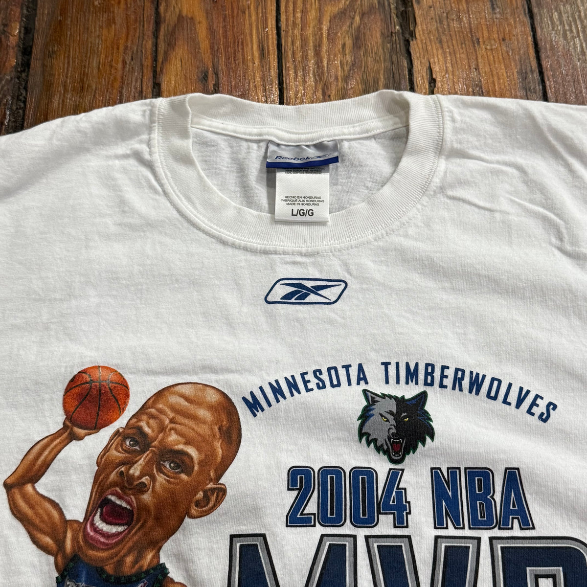 Vintage Minnesota Timberwolves Kevin Garnett T-shirt Sz L (NEW)