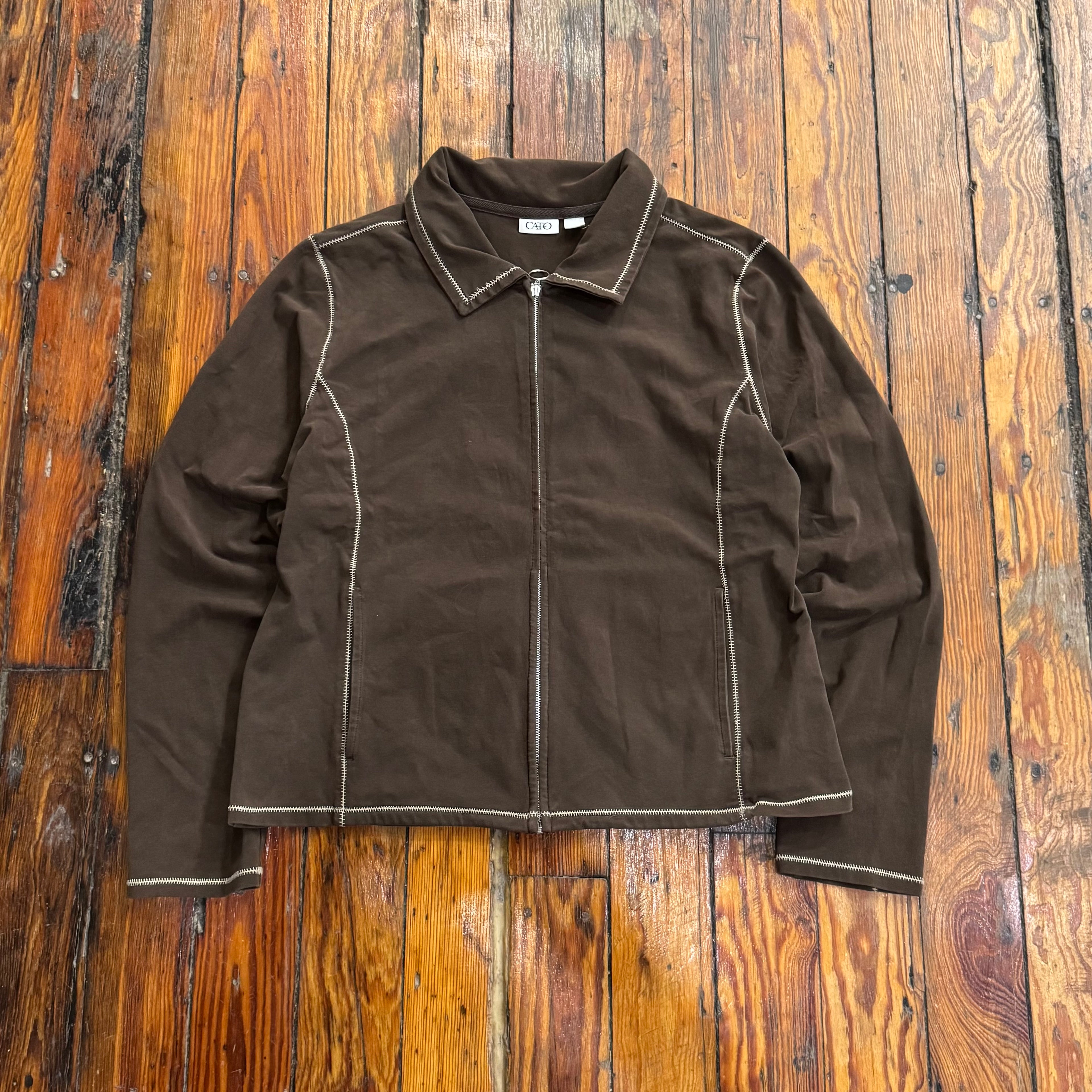 Vintage Cato Light Weight Zip-Up Top Sz M