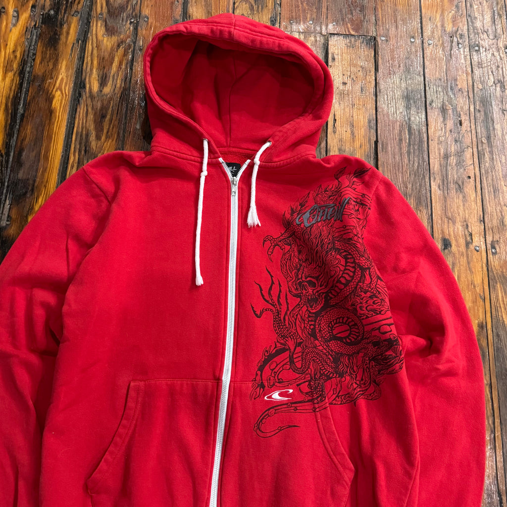 Y2K O’Neal Dragon Zip-Up Hoodie Sz L