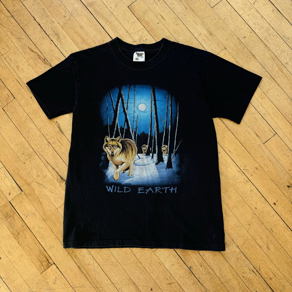 Vintage Wild Earth Wolf T-shirt Sz L