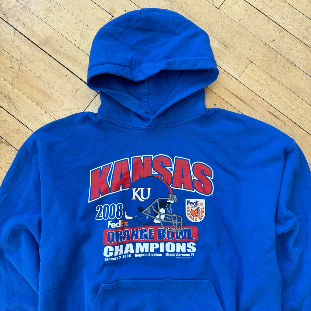 2000s Kansas Jayhawks Orange Bowl Champions Hoodie Sz XL