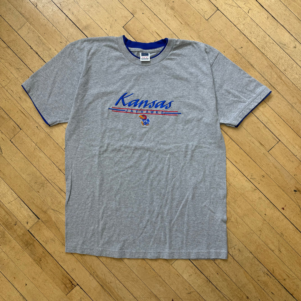 Vintage Kansas Jayhawks SpellOut T-shirt Sz XL