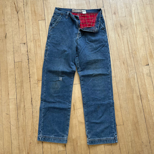 90s Flannel Lined Eddie Bauer Denim Jeans Sz 33x34