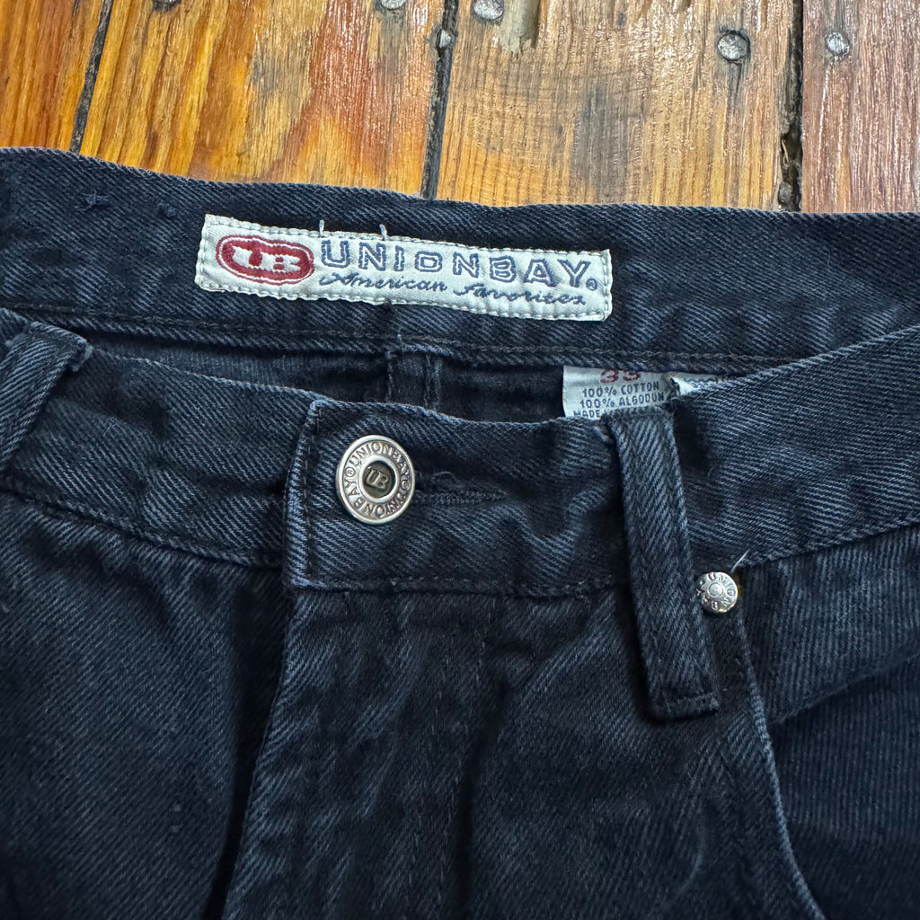Vintage Union Bay Black Denim Shorts Sz 32