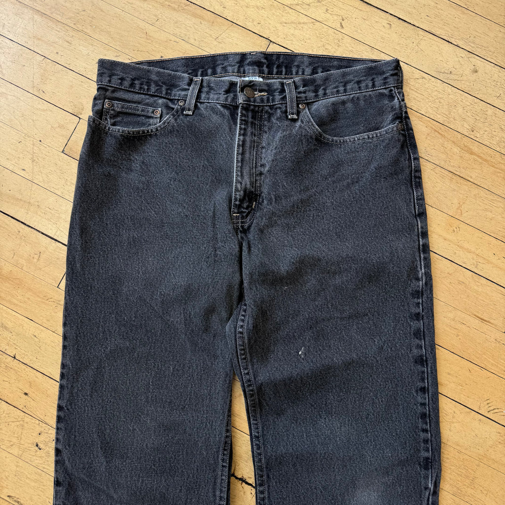 Vintage Faded Black Denim Jeans Sz 34x30