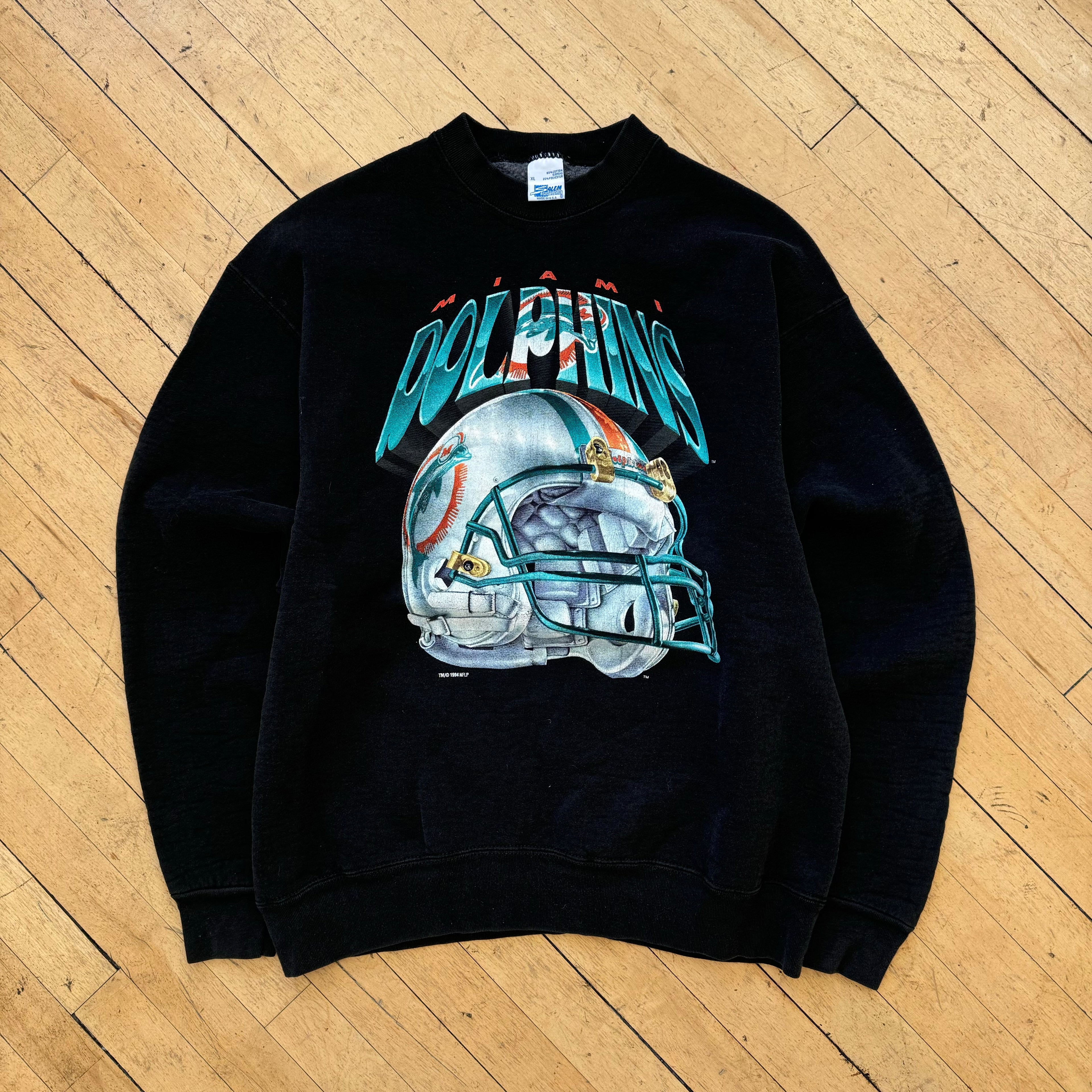 Vintage Salem Miami Dolphins Helmet Crewneck Sz XL