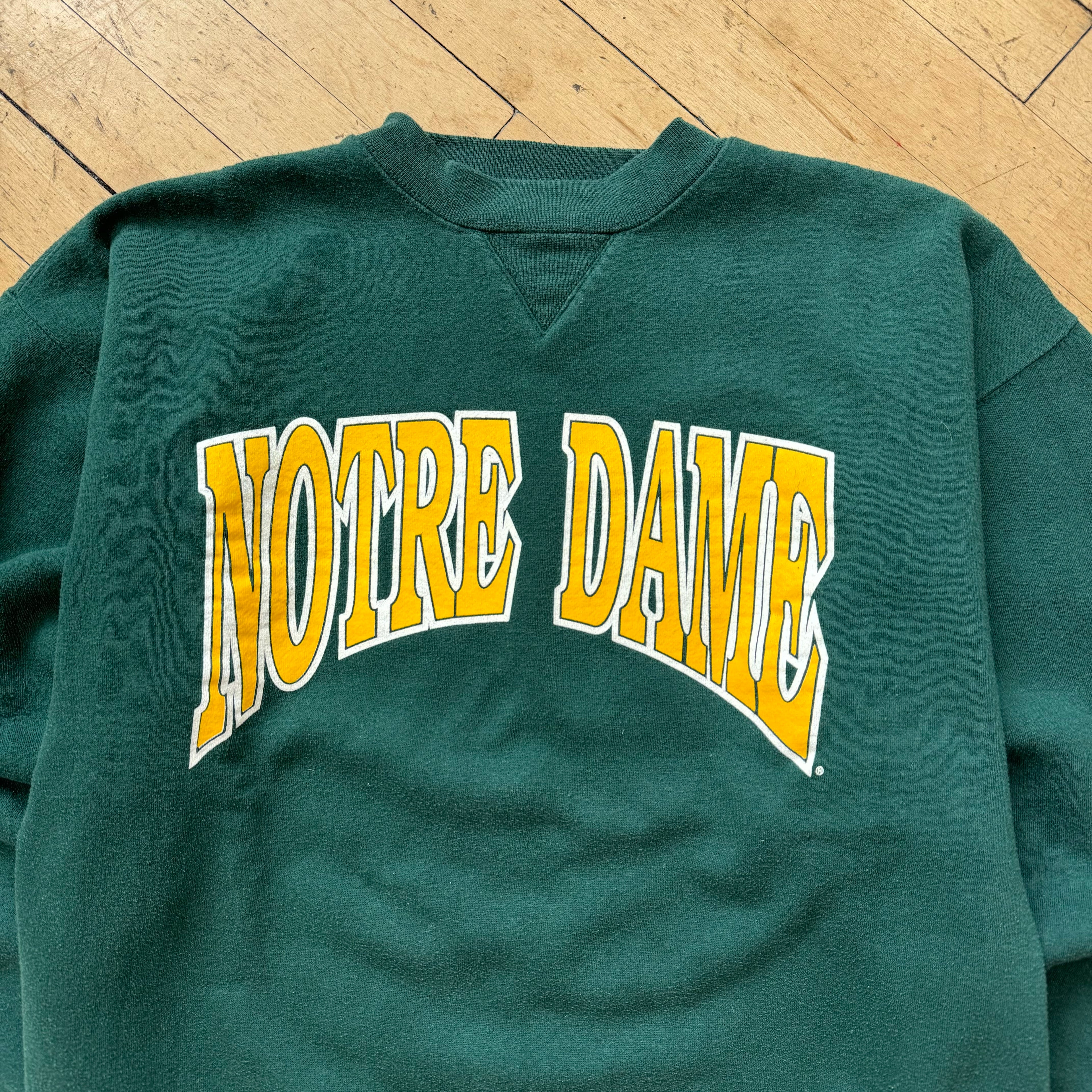 Vintage Notre Dame SpellOut CrewNeck Sz L