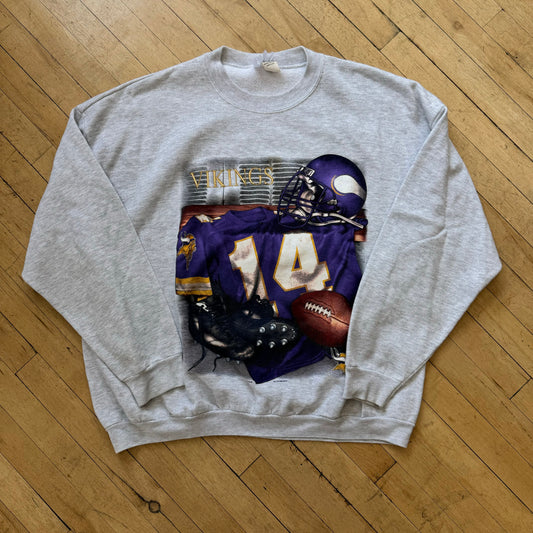 Vintage Minnesota Vikings Locker CrewNeck Sz XXL