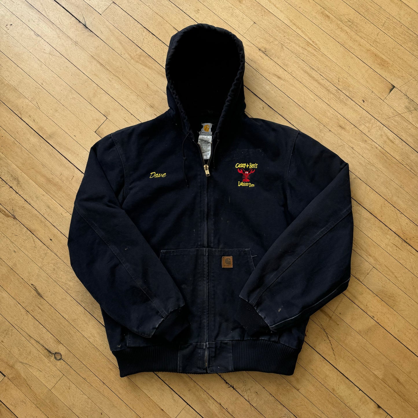 Vintage Navy Carhartt Hooded Jacket Sz L